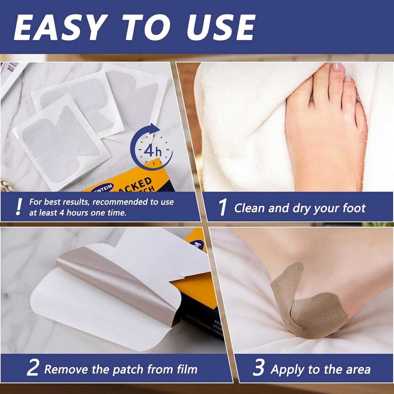 Plus Size Adhesive Heel Bandages 4.7 Inch Cracked Heel Patches Dry Heel Repair