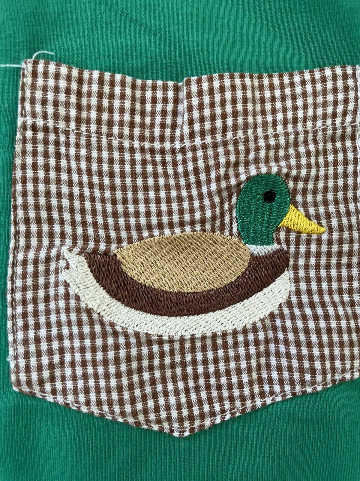 Southern Sass Smocks EUC Green Embroidered Duck 100% Cotton Knit Romper-18Mos