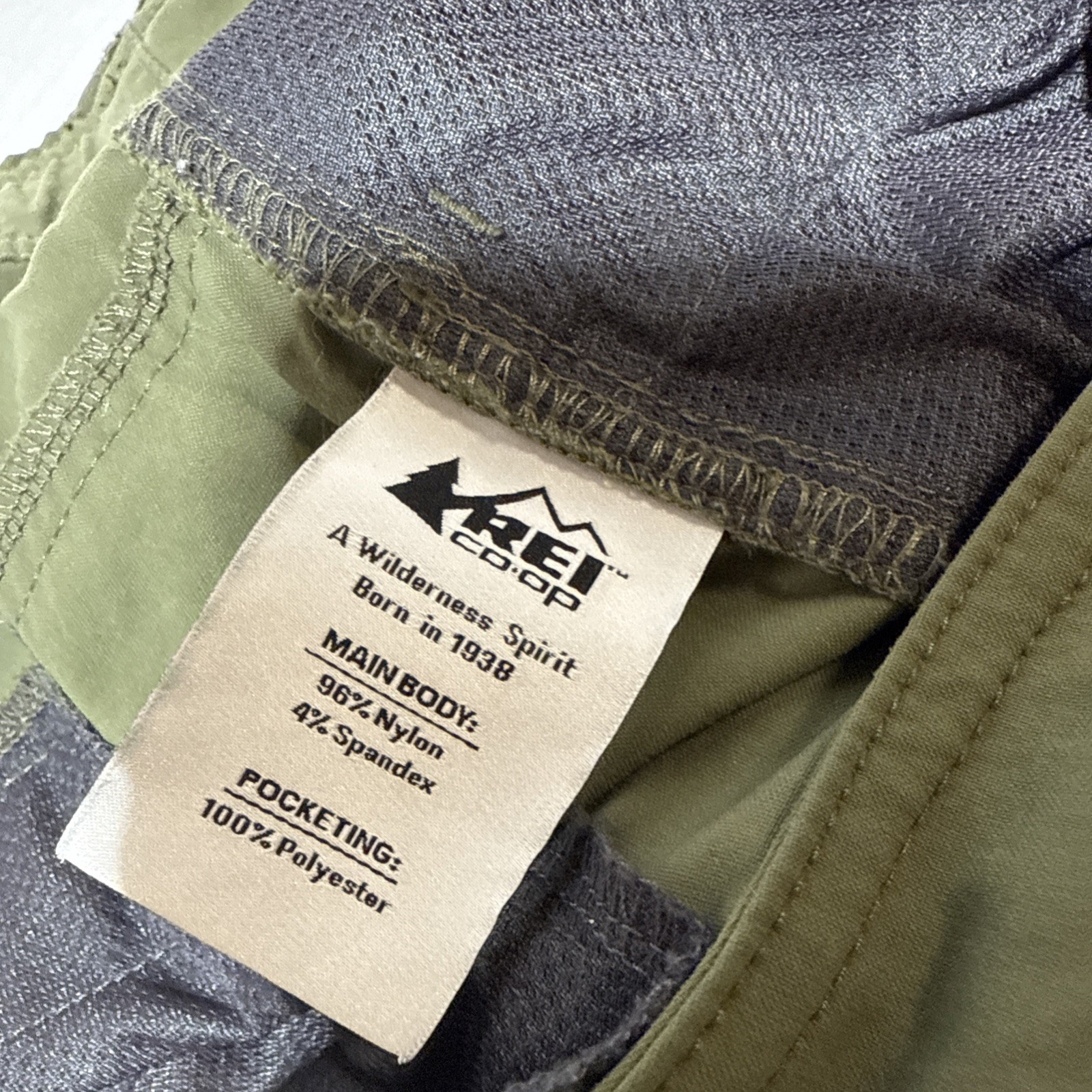 REI Co-op Convertible Olive Hiking Pants Zip Off Men’s 40 X 30