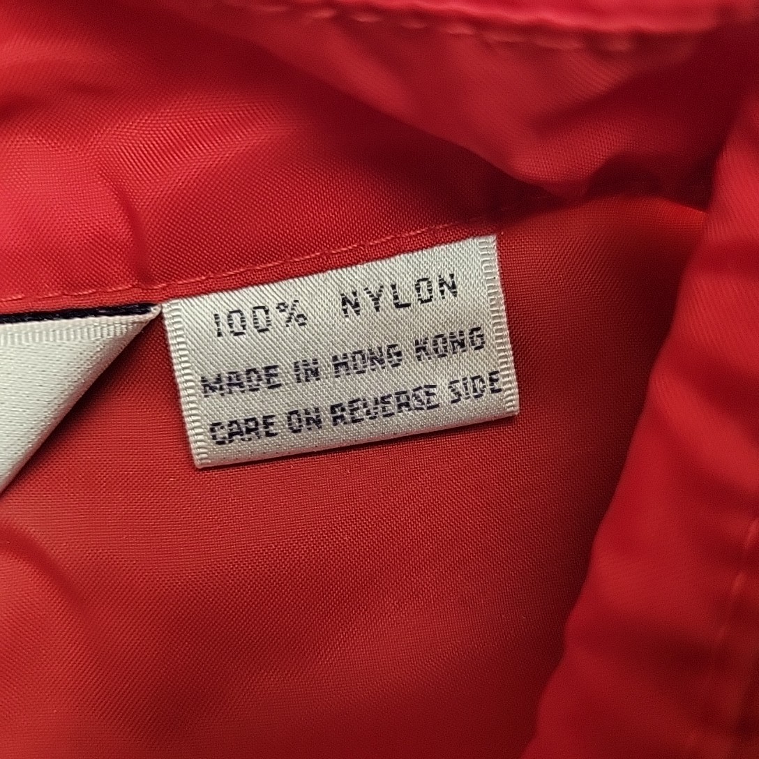 VTG Norsport Jacket Men Extra Large Red Nylon Full Zip Windbreaker Unlined Retro