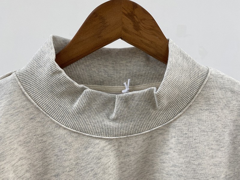 PARKE New Embroidered Mock Neck Stand Collar Loose Women’s Sweatshirt