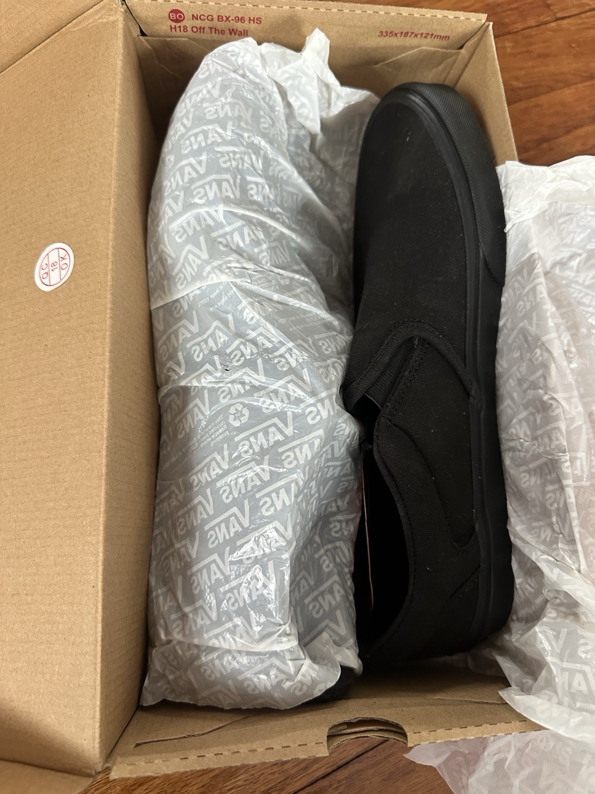 Vans Men’s Asher Slip On Double Black Canvas Casual Skate Shoes Size 12 NEW
