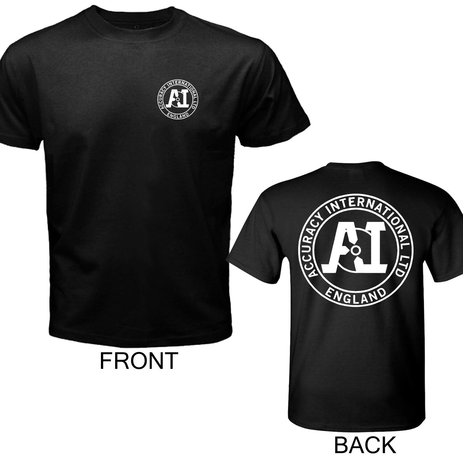 Accuracy International Guns Firearms Men’s Black T-Shirt Size S to 5XL