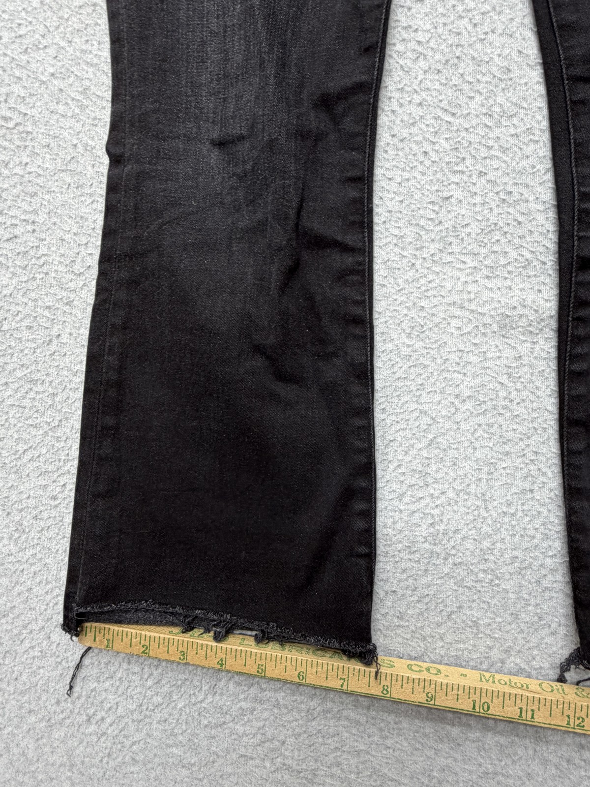Frame Jeans Womens 24 Black Charcoal Wash High Rise Slim Flare Raw Hem Denim