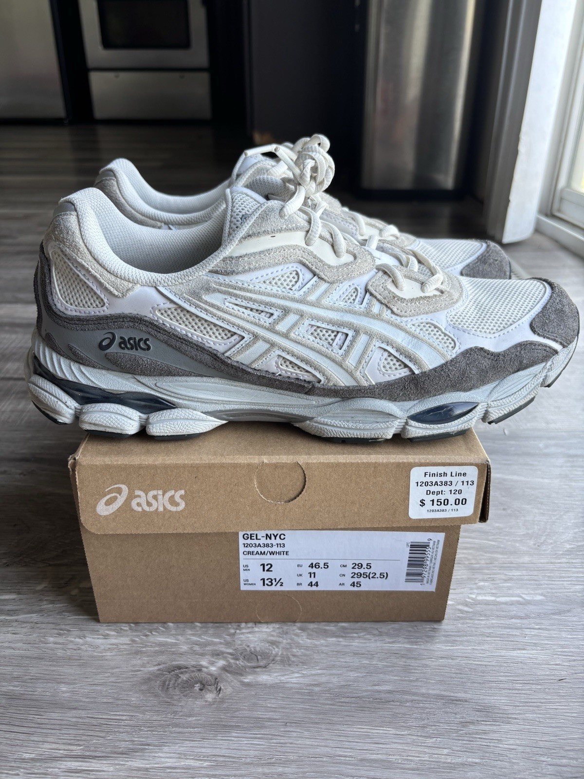 ASICS GEL-NYC Cream Oyster Grey 1203A383-113 Men’s Size 12 Running Shoes w/ Box
