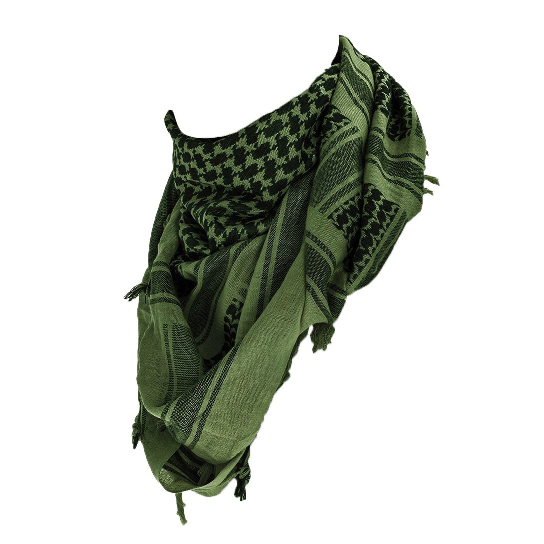 Mil-Tec OD Olive Black Shemagh Desert Scarf 100% Cotton 43x43in Tactical