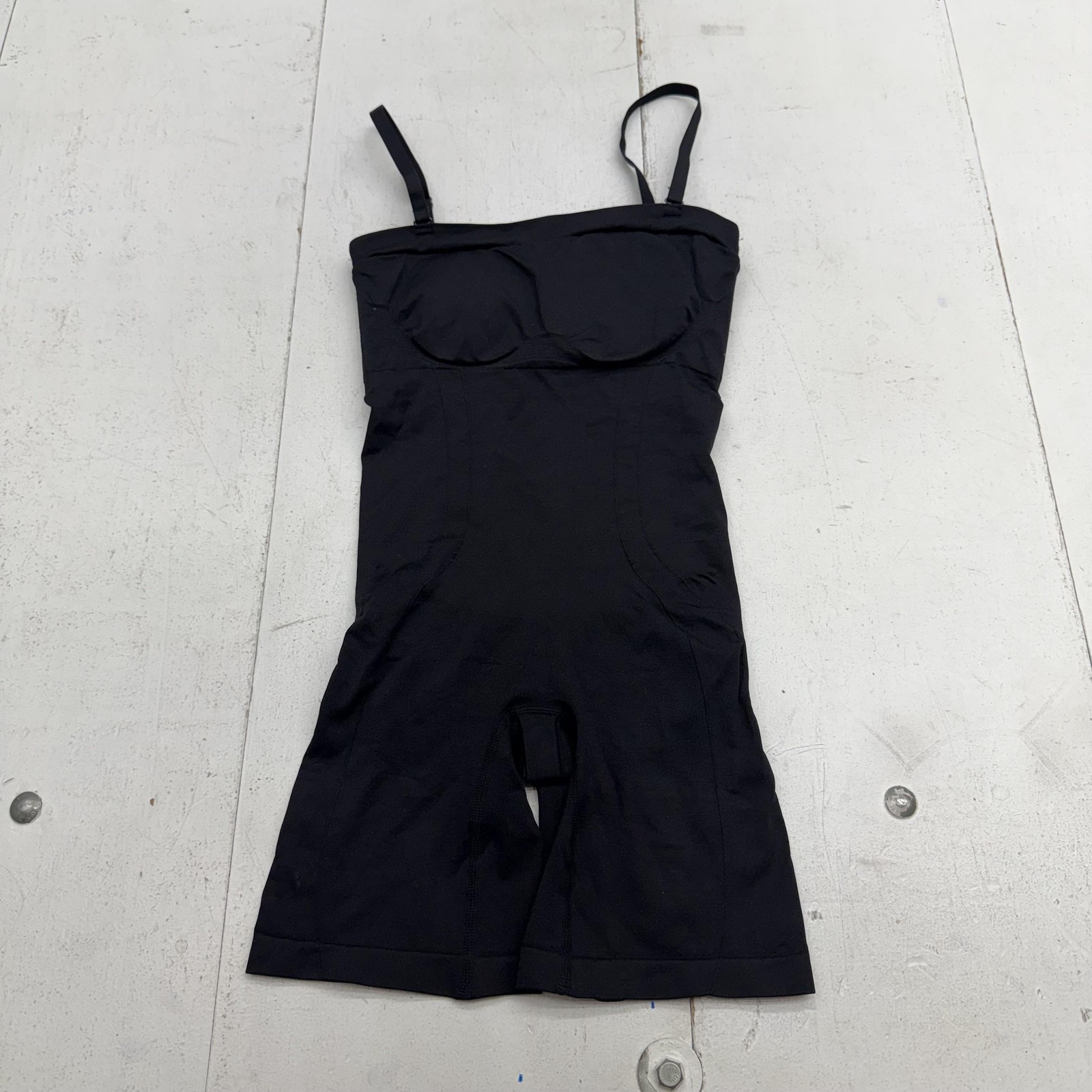 Shapewear Bodysuit Womens M/L Black Adjustable Strap Open Gusset Slimming Shaper