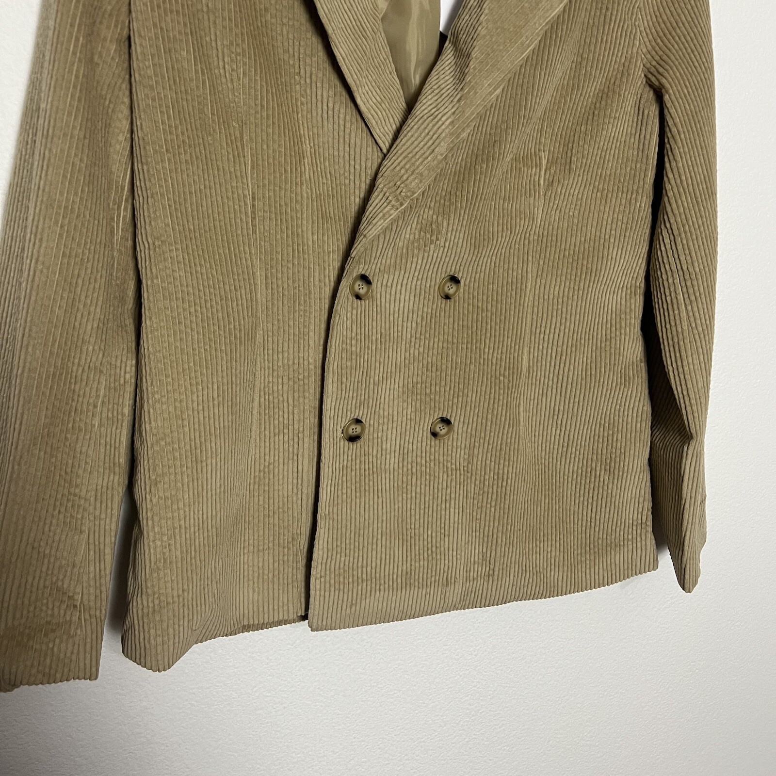NWT Petal & Pup Tan Corduroy Blazer Jacket Double Breasted Size Medium