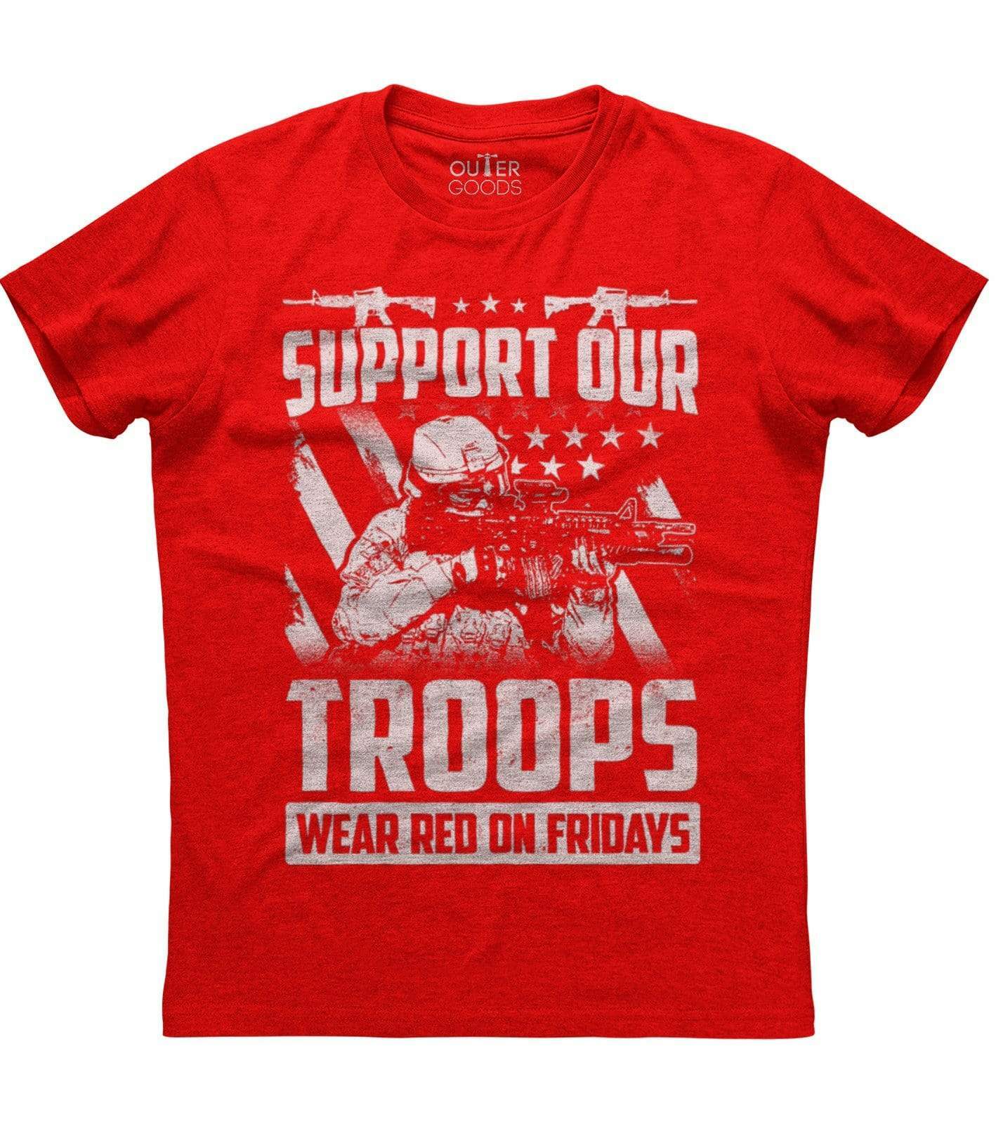 Support Our Troops, Wear Red On Fridays Men’s New Patriotic Red T-shirt