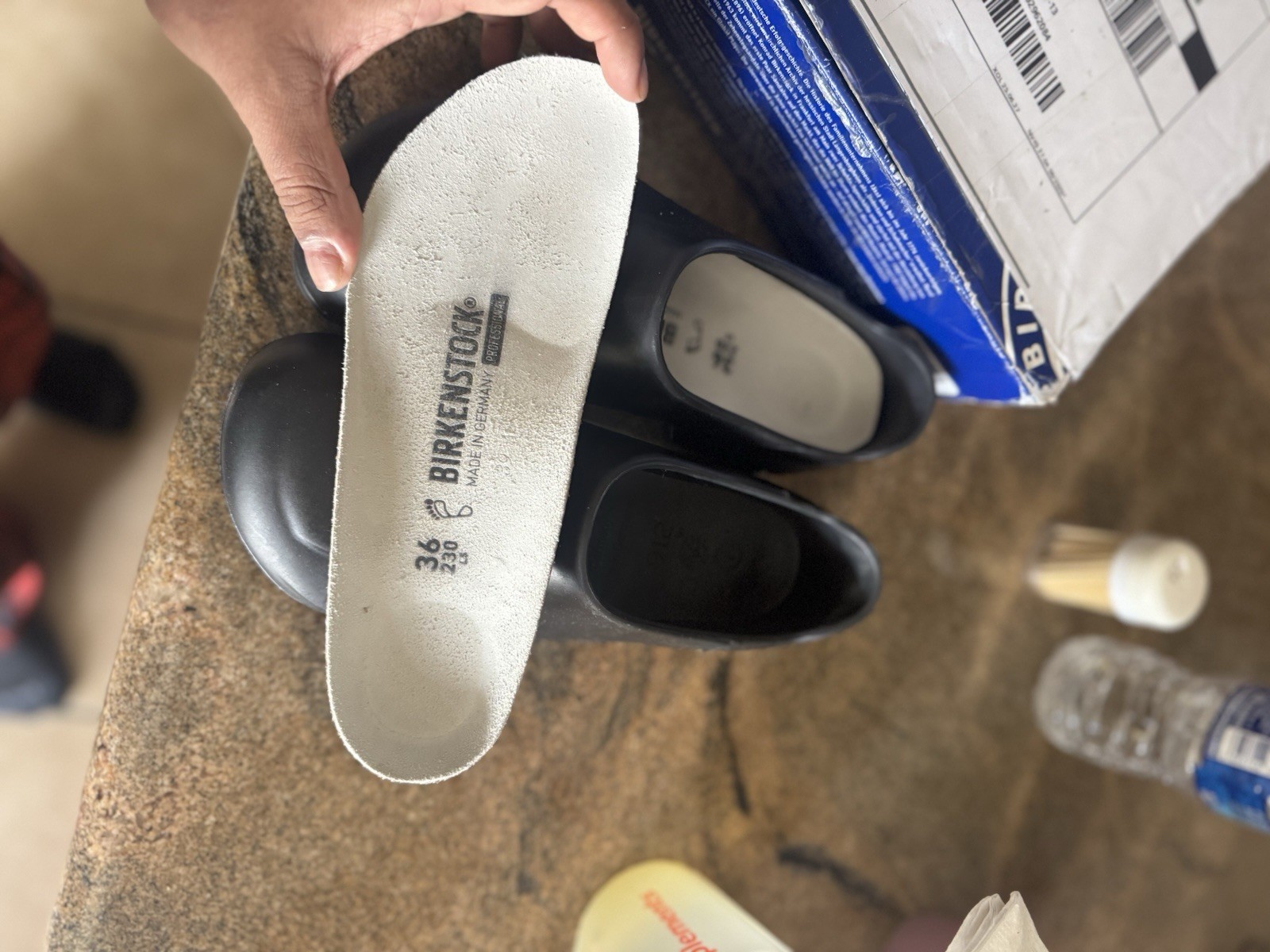 Birkenstock A 640 Black Leather Clog Women’s EU 36 Removable Insole