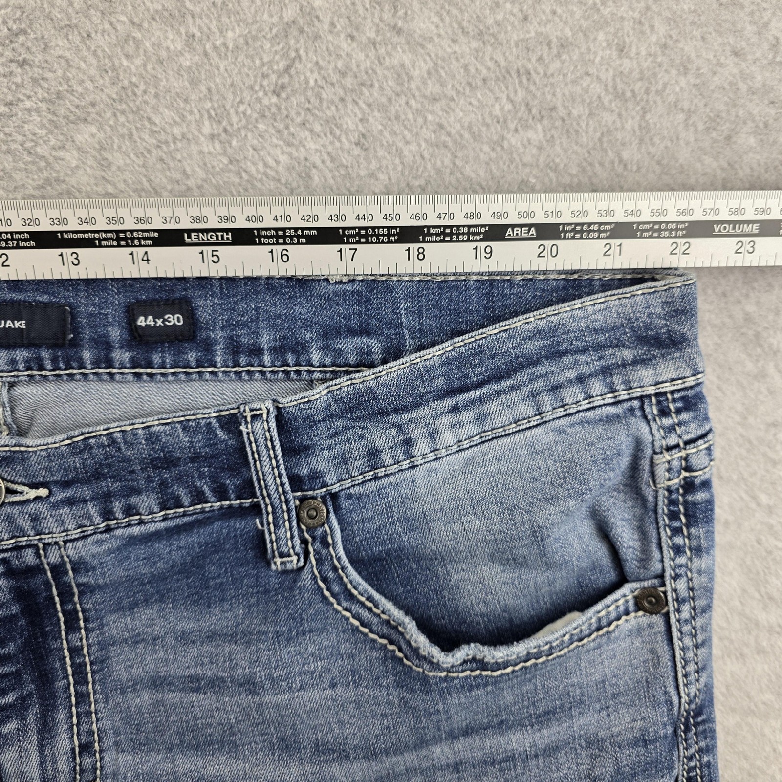 BKE Jake Jeans Mens 44×30 Blue Straight Relaxed Stretch Medium Wash Denim