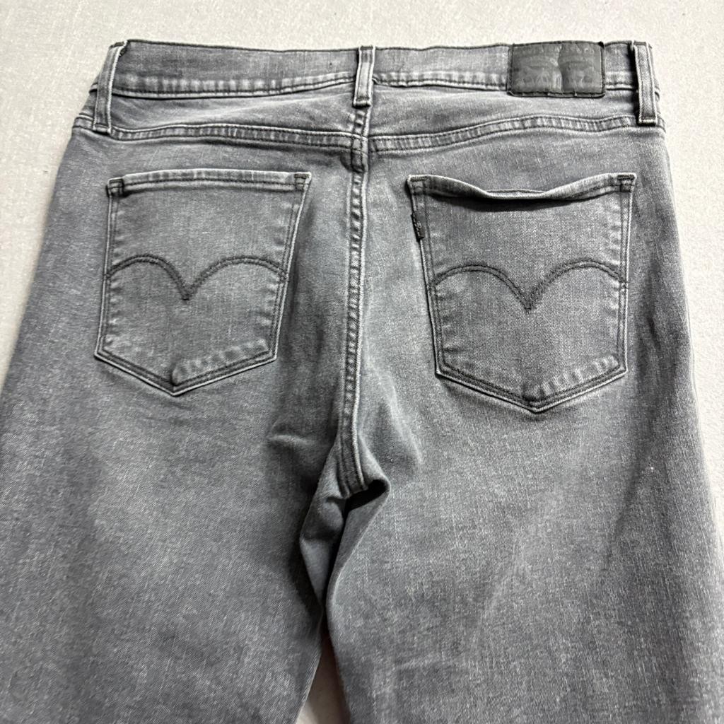 Levis 314 Shaping Straight Jeans Womens 29 Gray Denim Stretch Pants