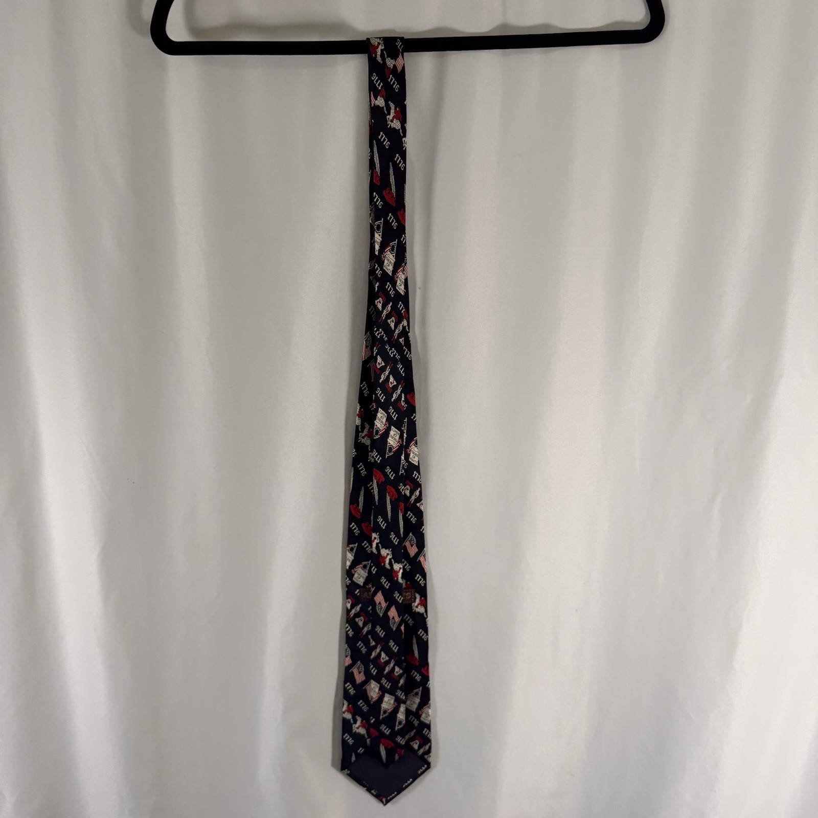 1776 Tie Museum Artifacts Silk Tie Men’s 60″ Blue 4th of July 4″ Wide