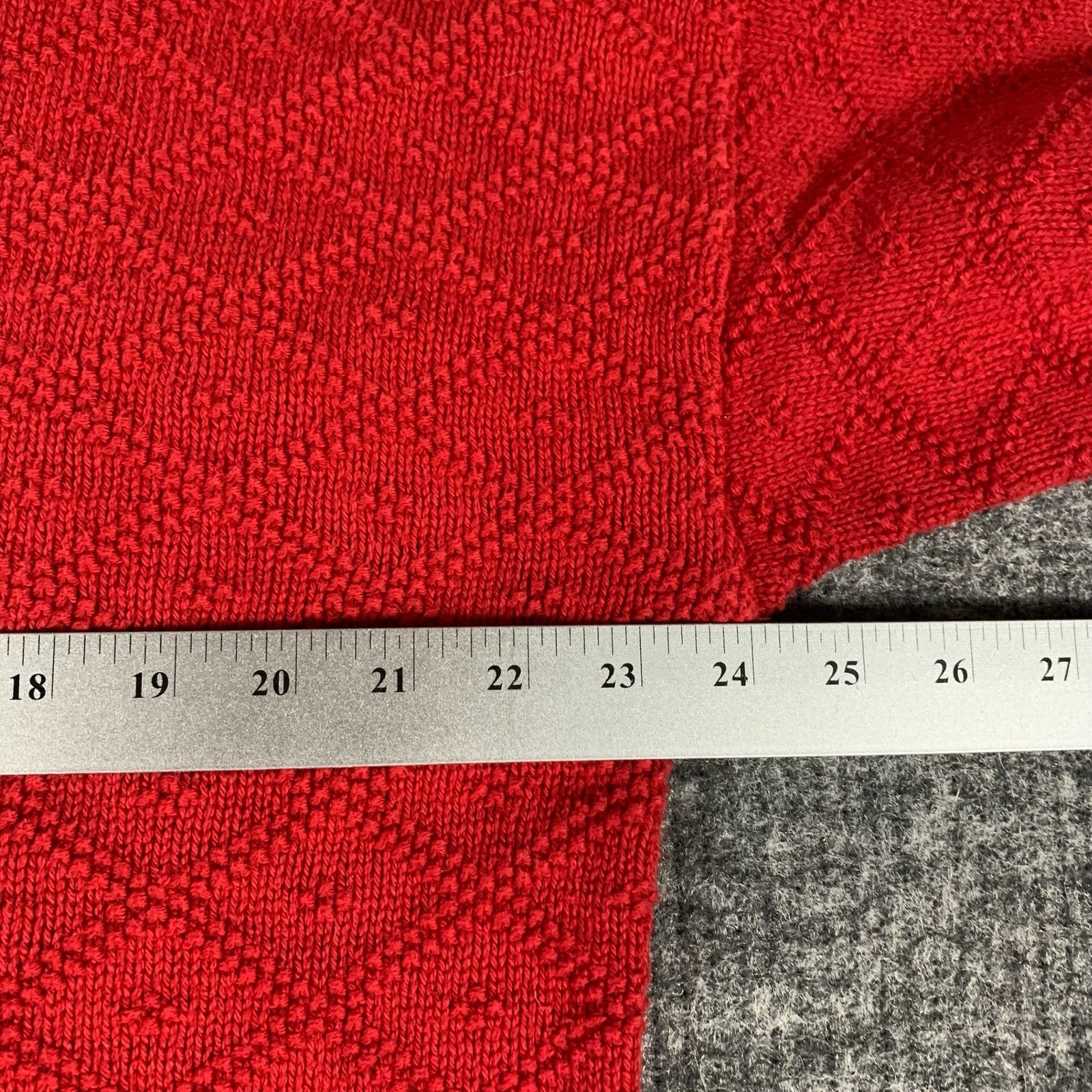 Vintage Best American Clothing Co Sweater Womens Medium Red Cotton V Neck 90s