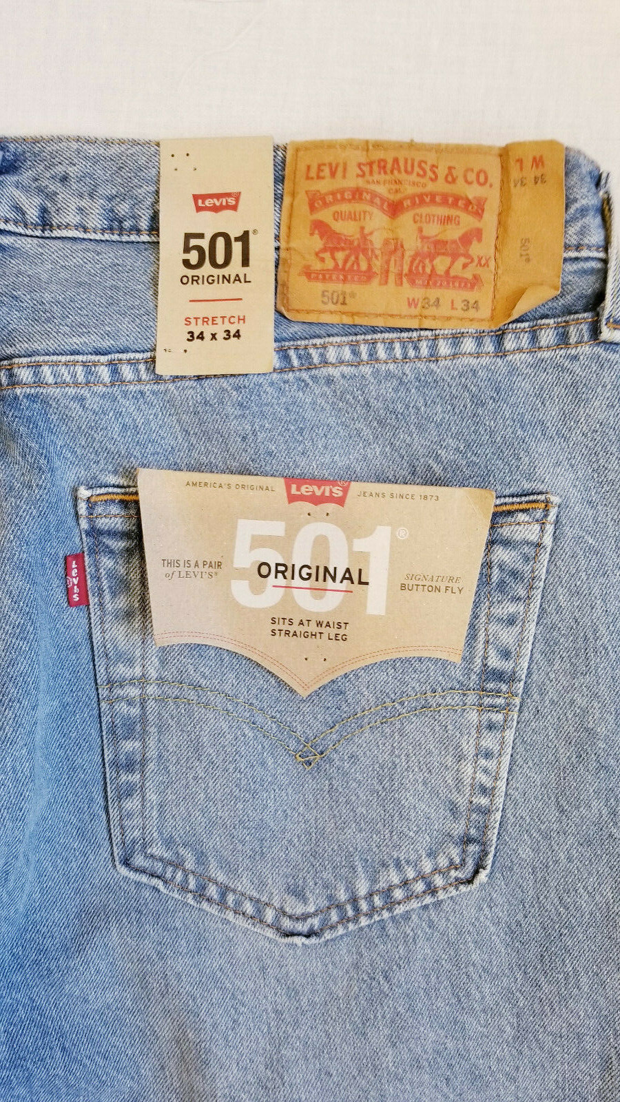 Levis 501 Original Mens Stretch Jeans Distressed-30,32,33,34,36,38,40,42-#2664