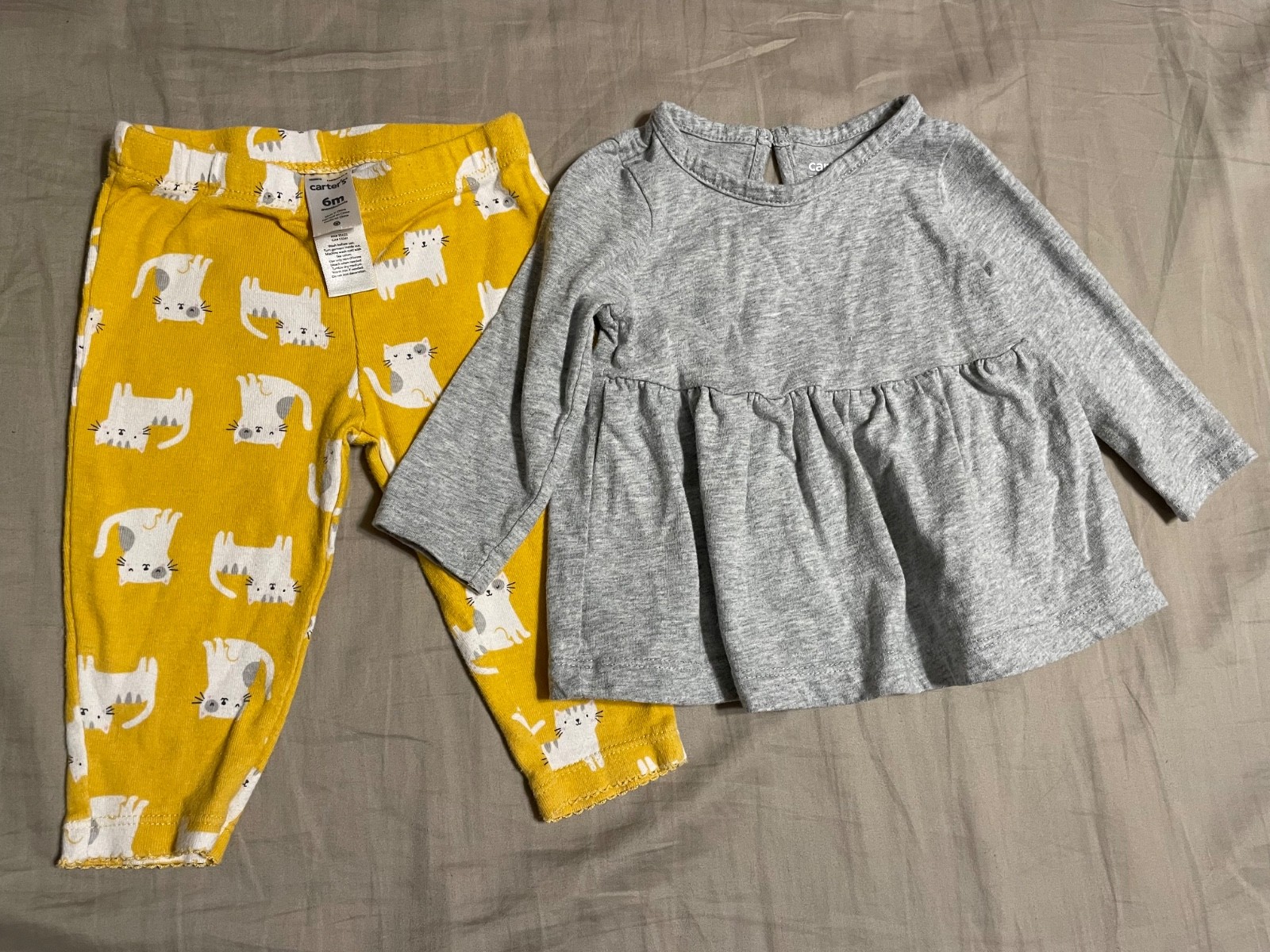 Baby Girl Clothes 6m, Carter’s, four outfits, 8 pieces, 2 jumpsuits