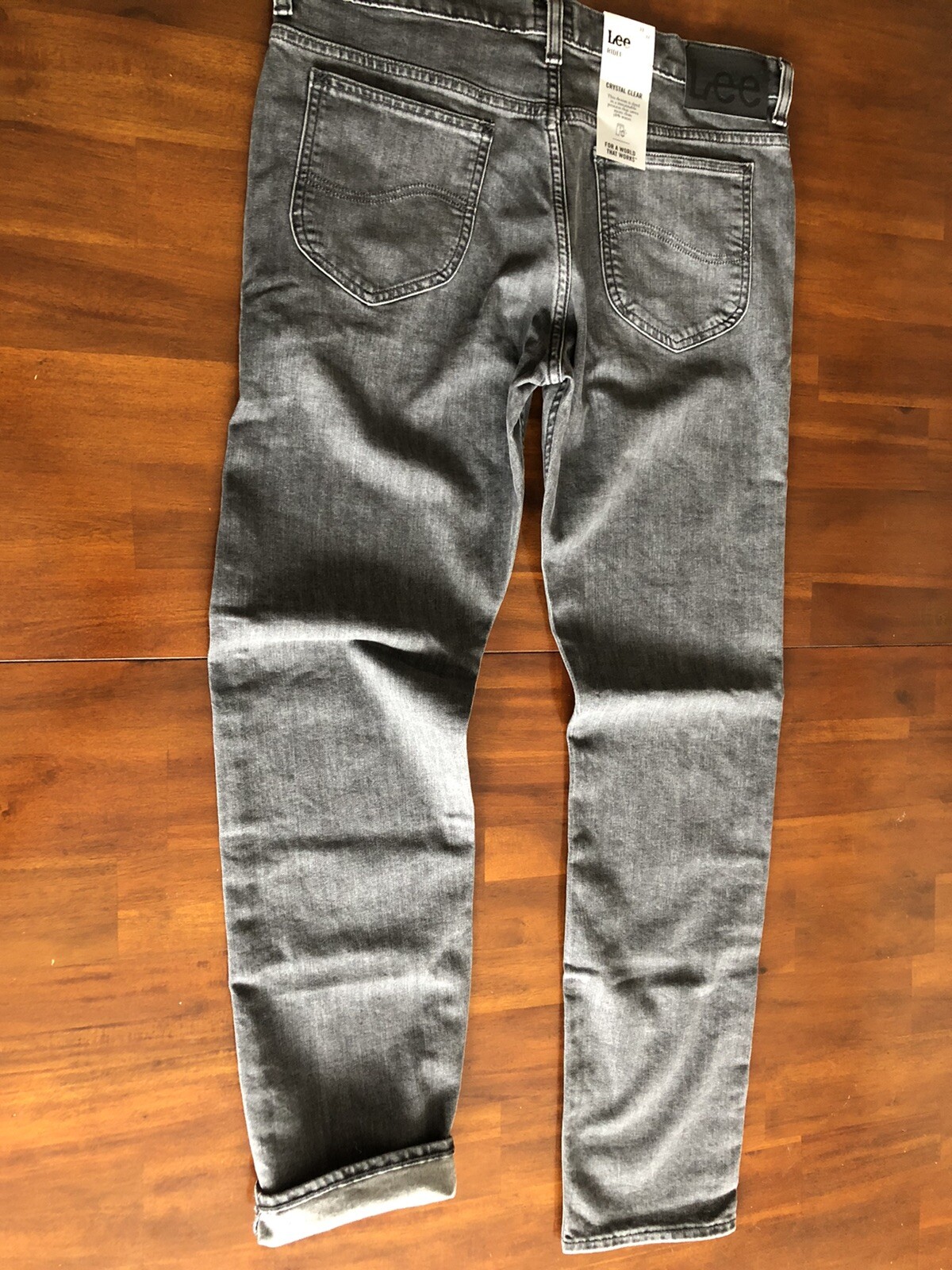 LEE Rider 33/32 Men Jeans Cotton Blend Stretch Slim Denim Washed (W33L32)$195
