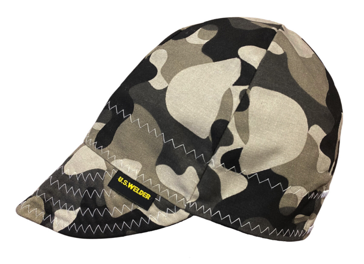 US WELDER Welding Caps Original Camo Grey Black Reversible by Comeaux Supply