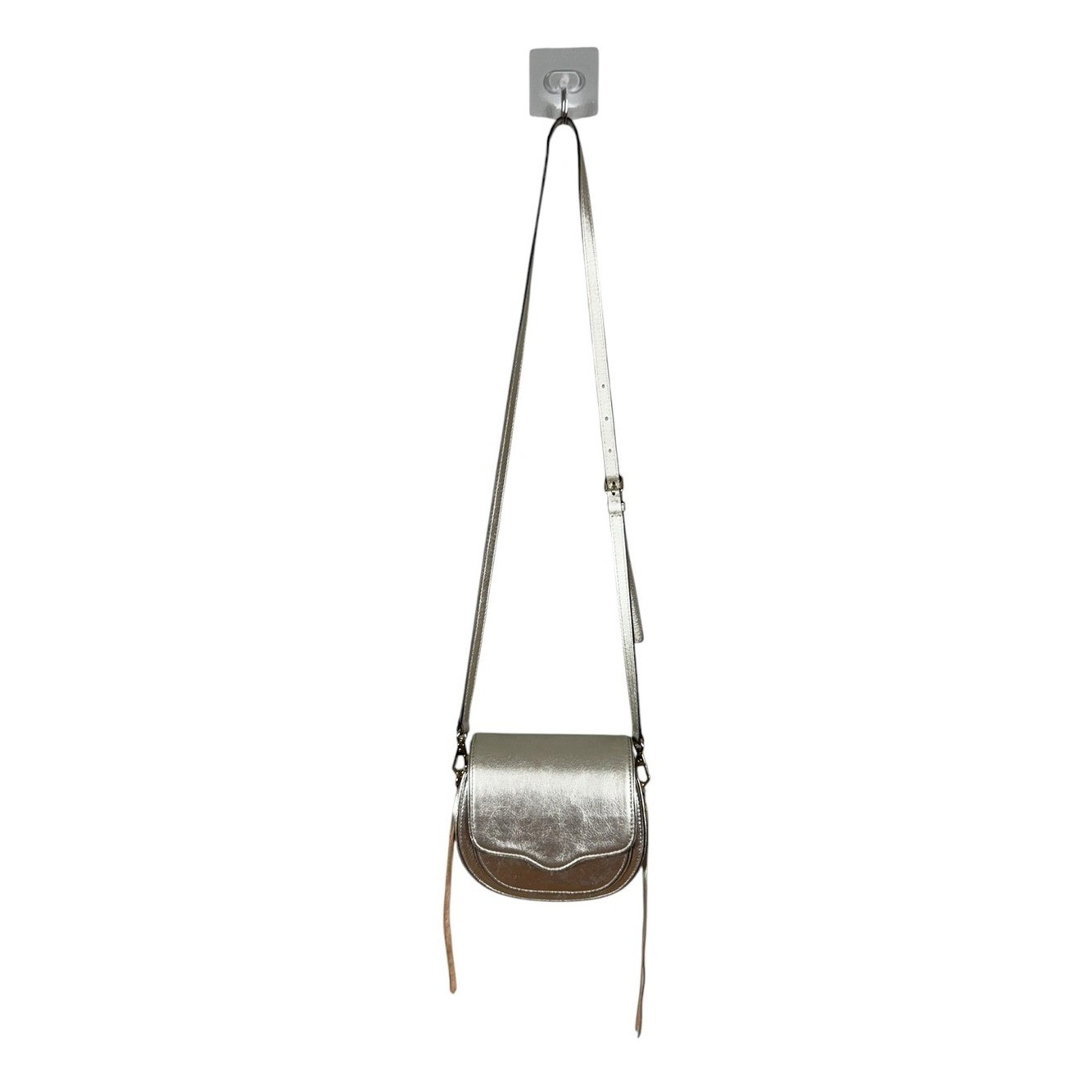 Rebecca Minkoff Gold Metallic Leather Double Zip Mini Saddle Crossbody Bag Y2K