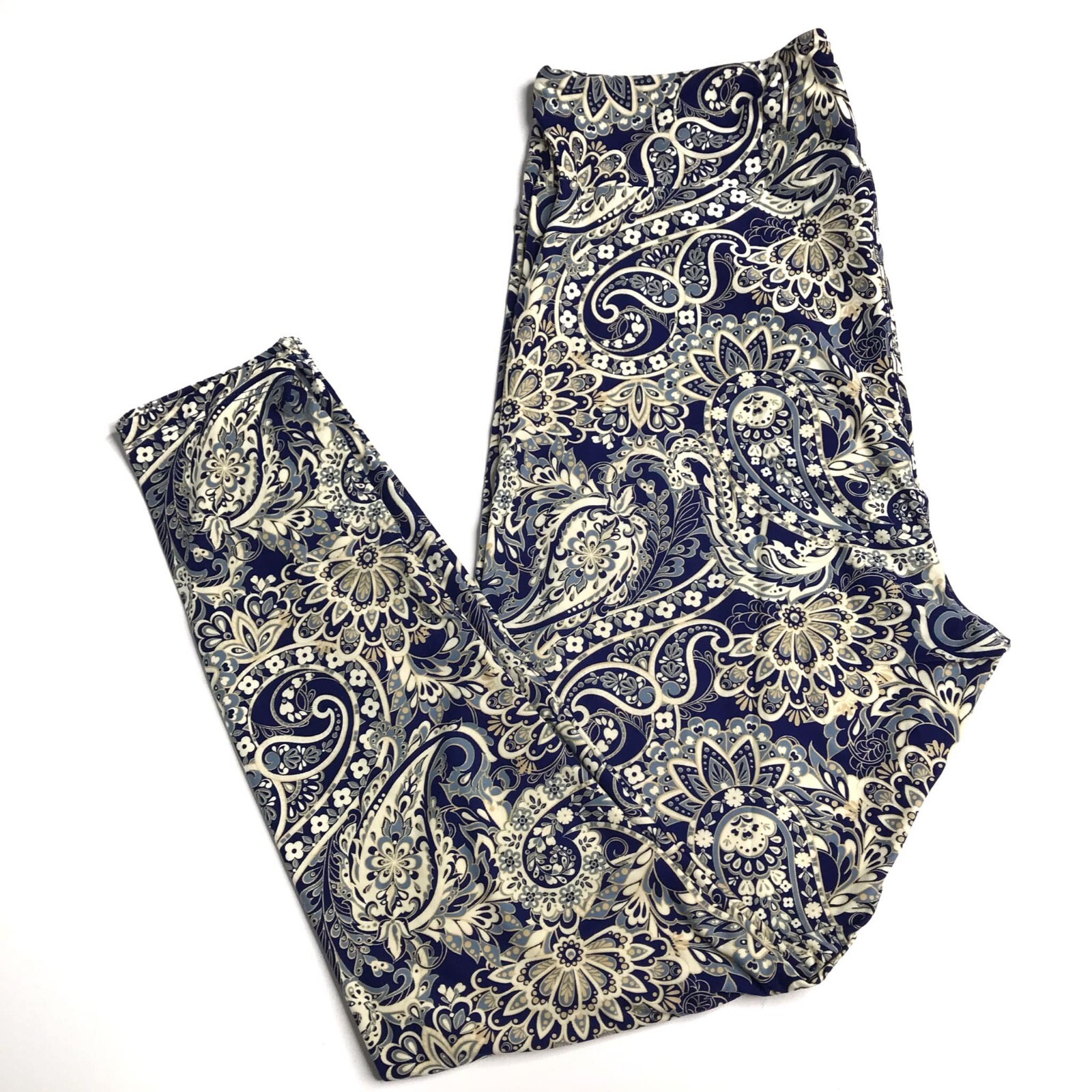 OS LuLaRoe Leggings ~ BLUE PAISLEY FLORAL PATTERN ~ Sizes 2-10, ONE SIZE