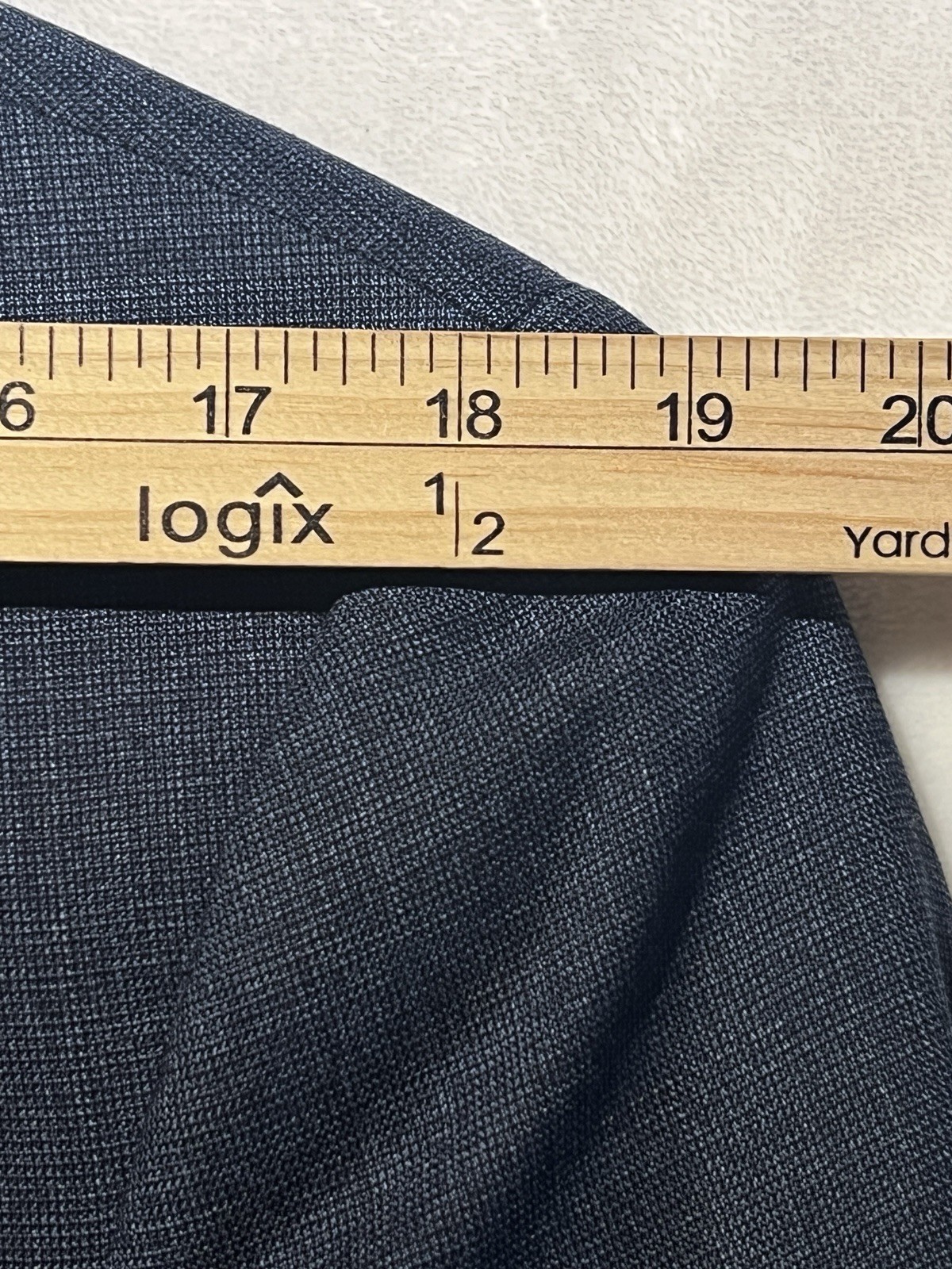 Hart Schaffner Marx New York 42L 36×32 Navy Blue Heathered Hopsack Suit