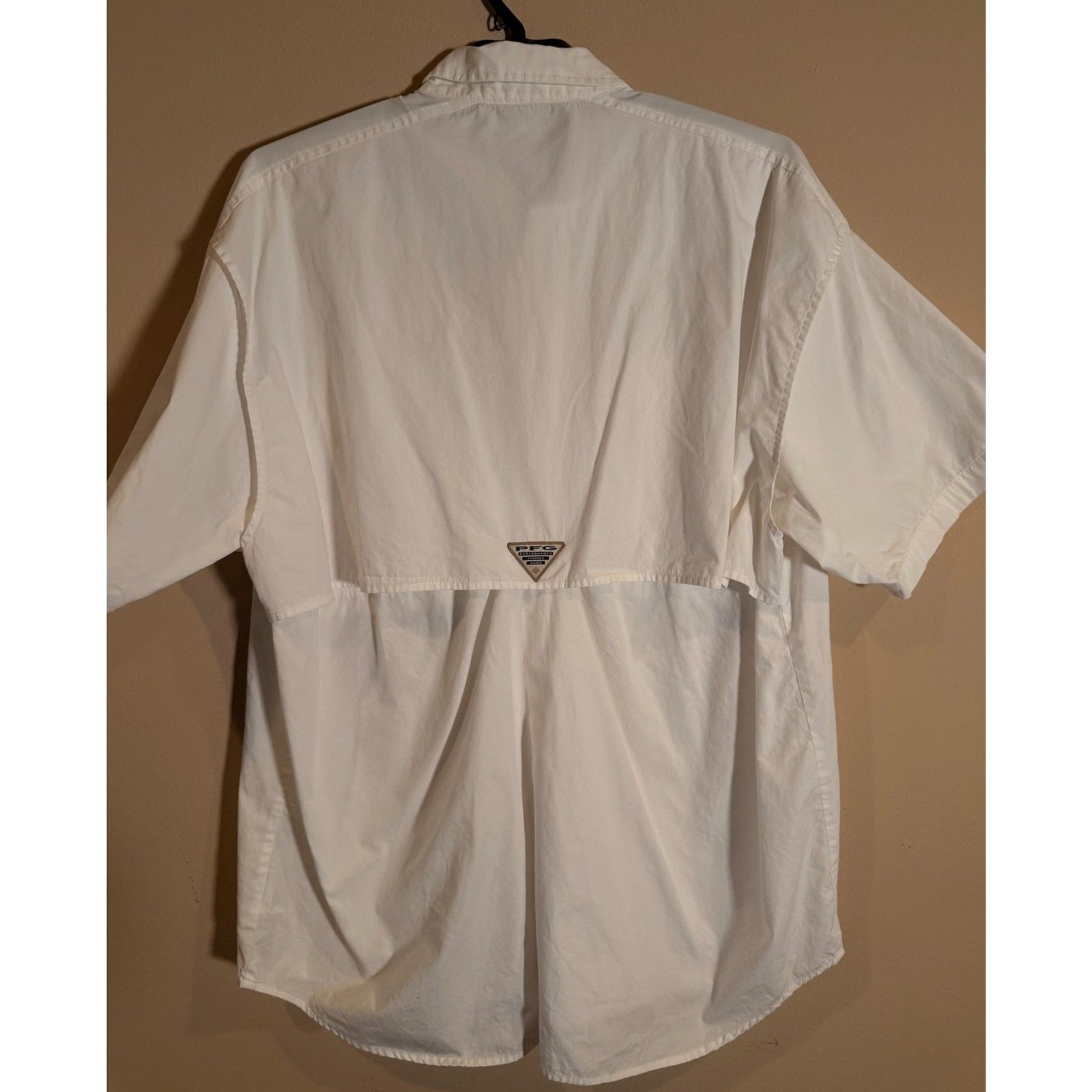 Columbia PFG Men’s White Short Sleeve Fishing Shirt | Omni-Shade | Large