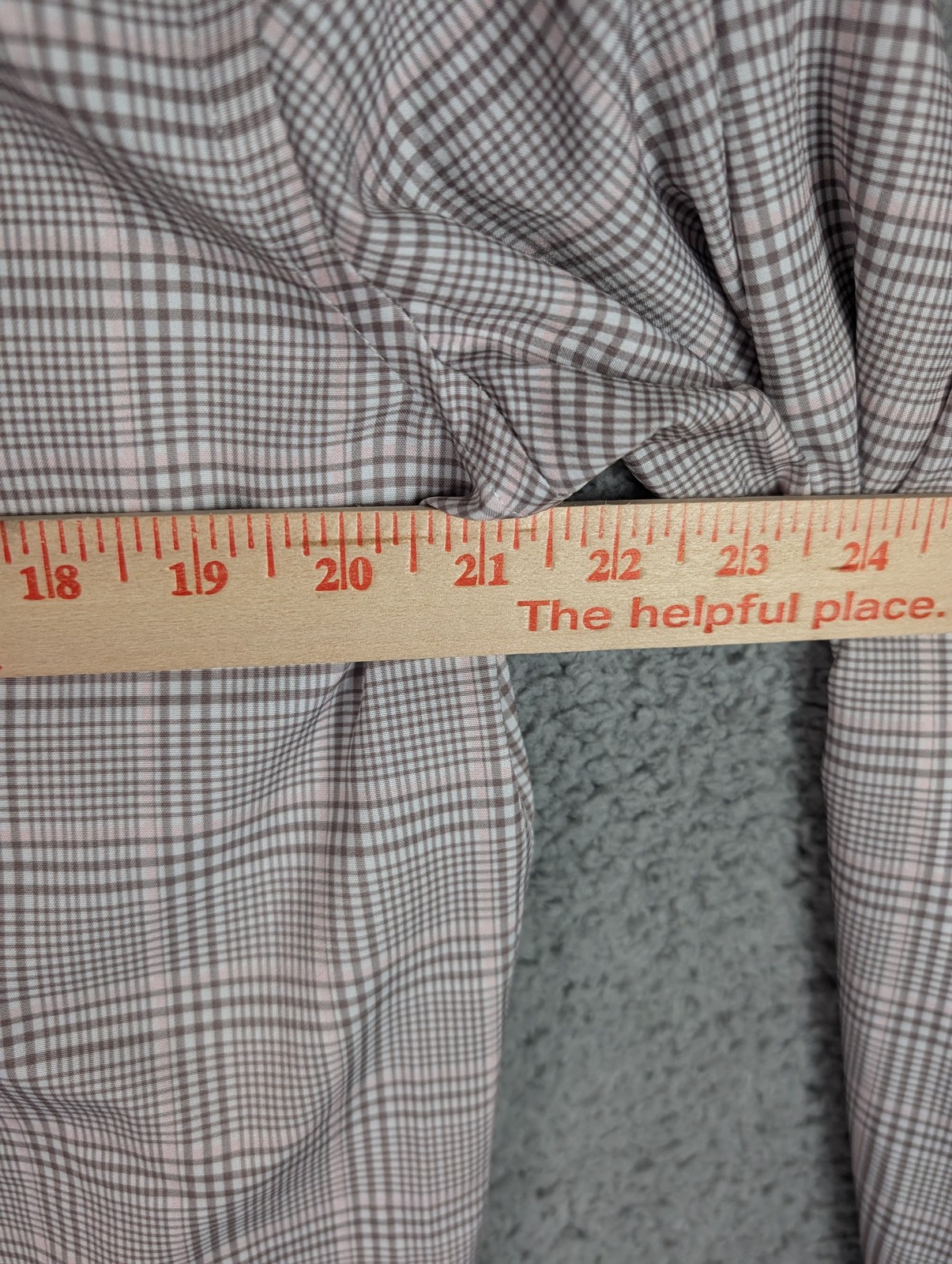 Tom Baine Shirt Mens Large Pink Gray Plaid Button Down Slim Fit Stretch Casual