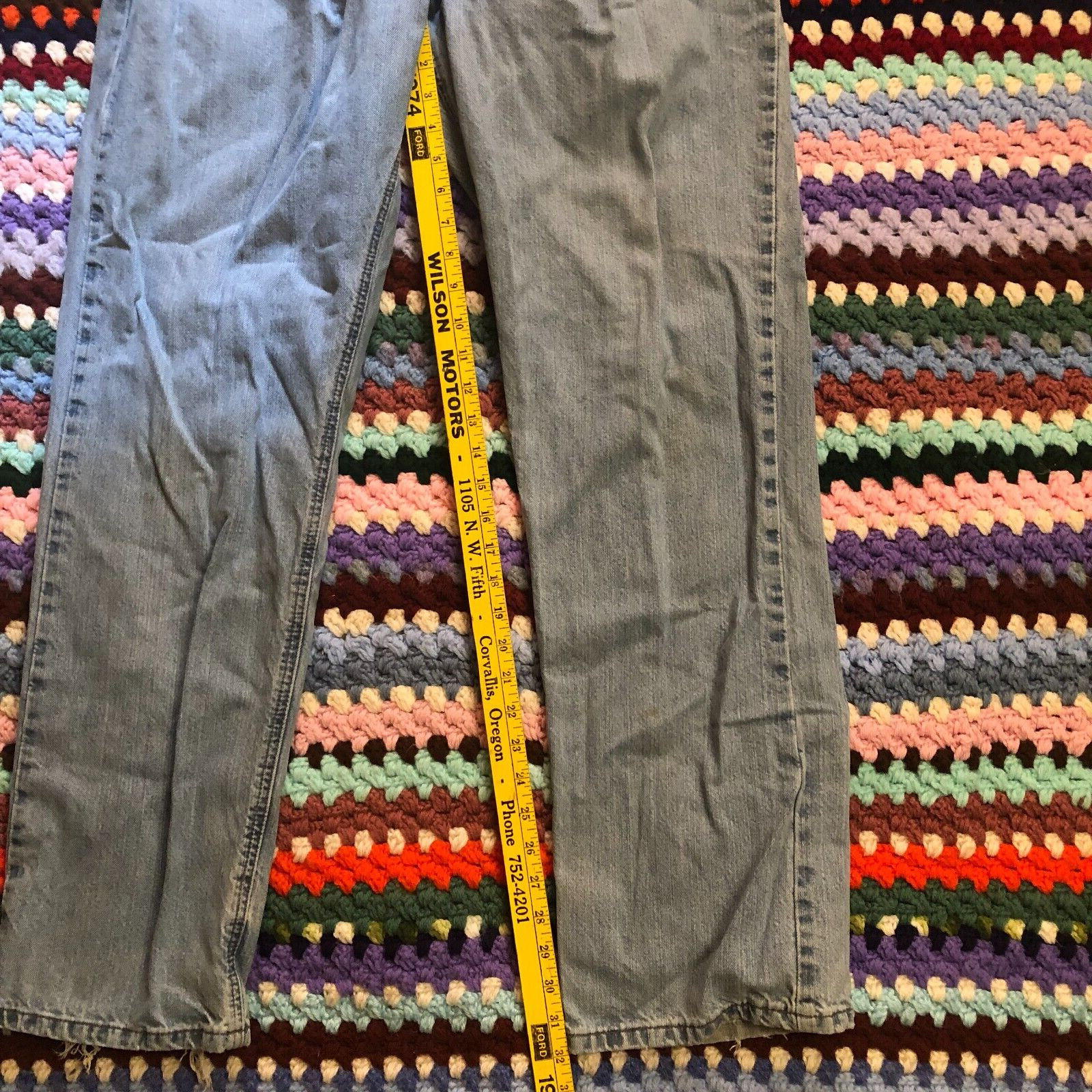 Womens Carhartt Blue Jeans WB160 AIO Zipper Fly Relaxed Fit Size 16 X 34