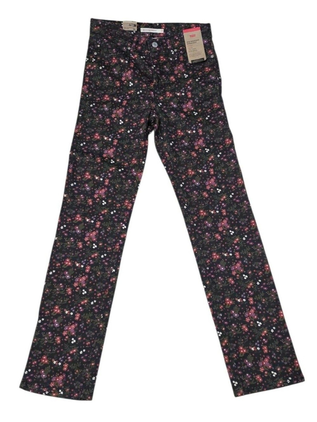 NWT Levi’s 314 Shaping Straight Floral Print Jeans 28×30 Mid Rise Hypersoft
