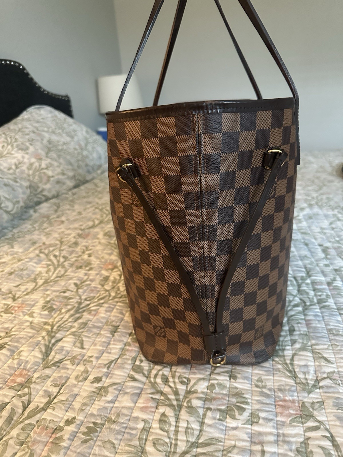 Authentic Louis Vuitton Neverfull Mm Damier Ebene Tote Shoulder Bag Beautiful!