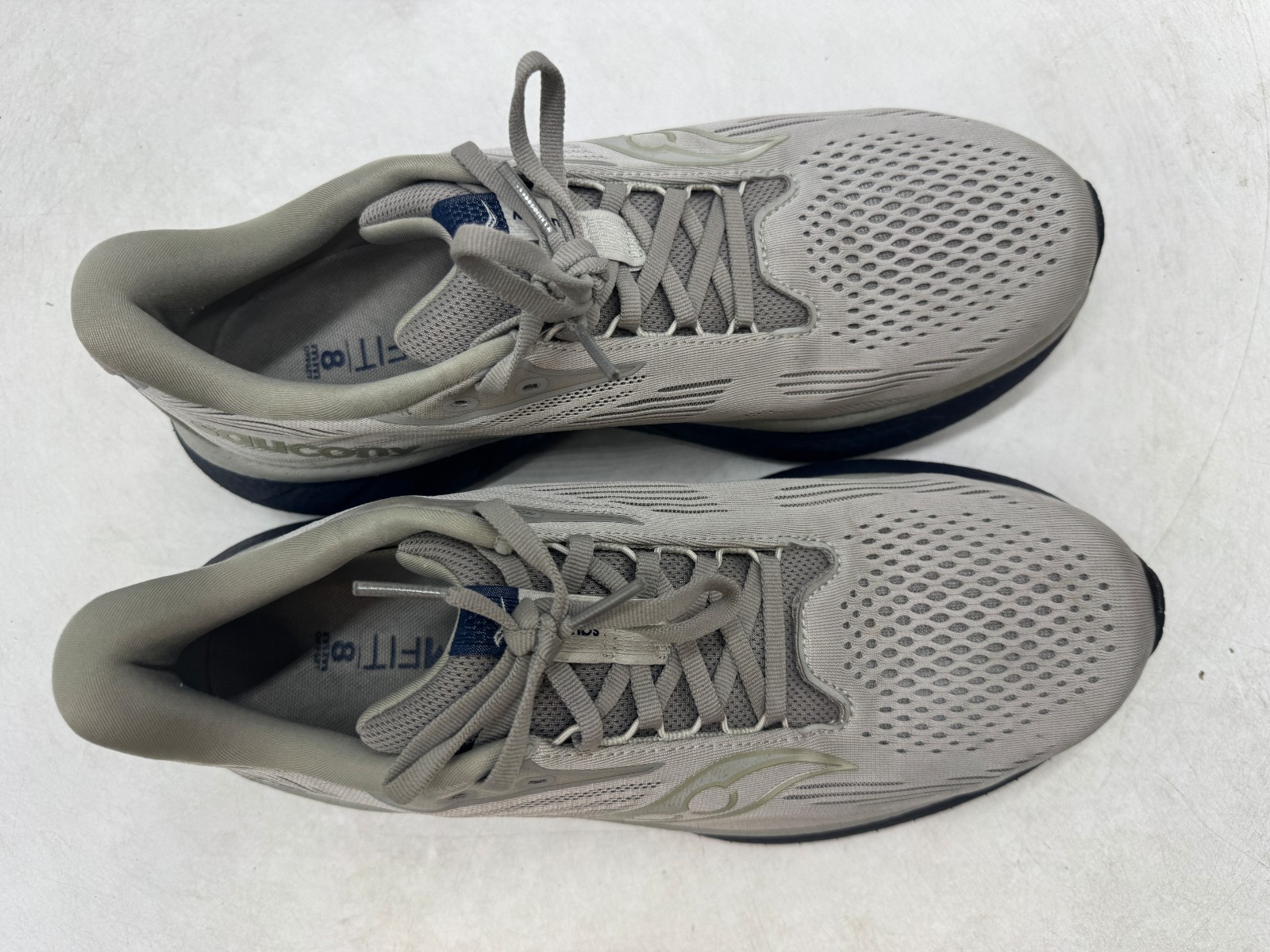 Saucony Ride 18 Running Sneakers Men’s Gray Mesh Lace-Up Athletic Trainer – 10