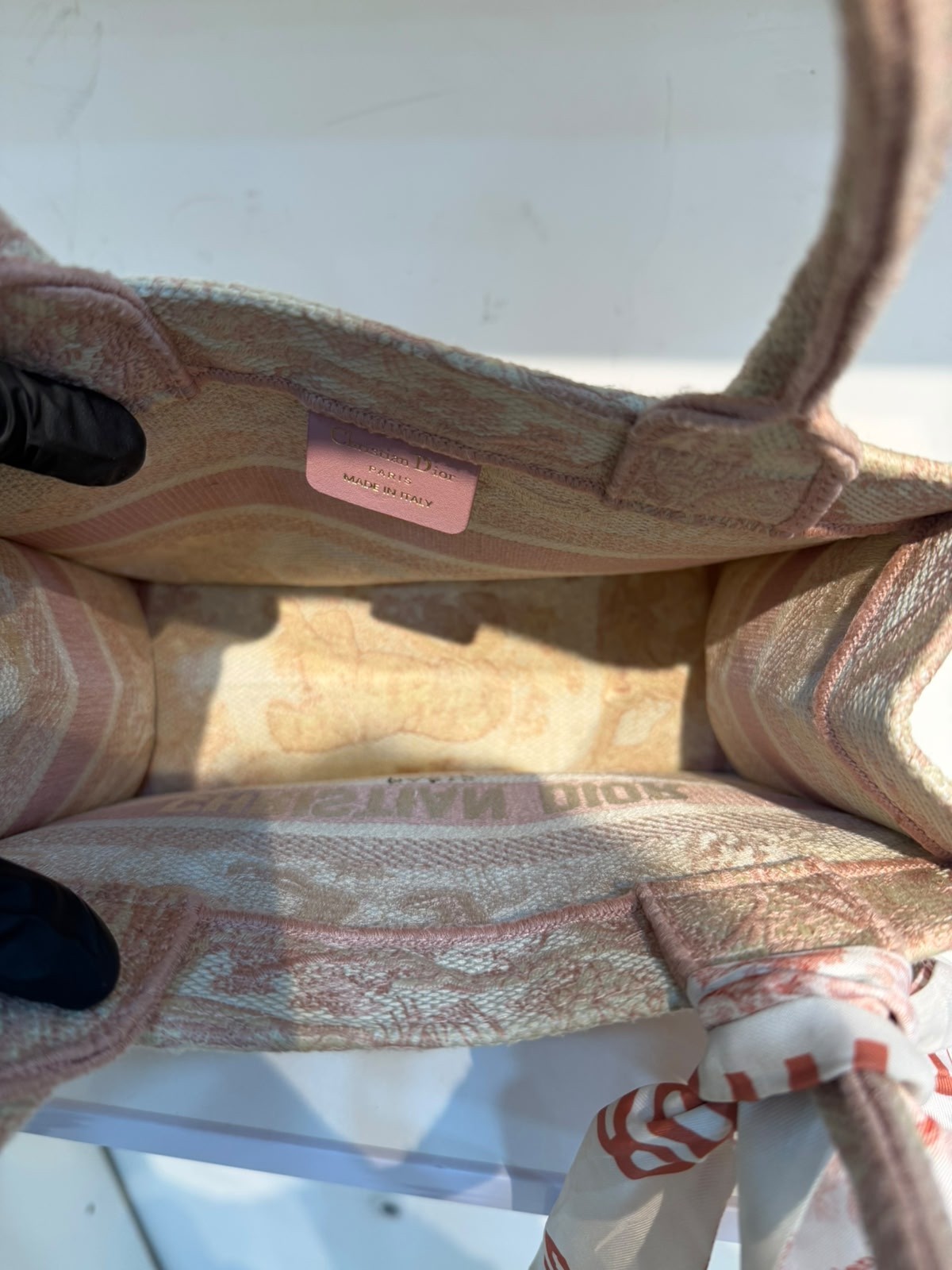 Christian Dior Medium Book Tote Pink Toile de Jouy Sauvage Embroidered Bag