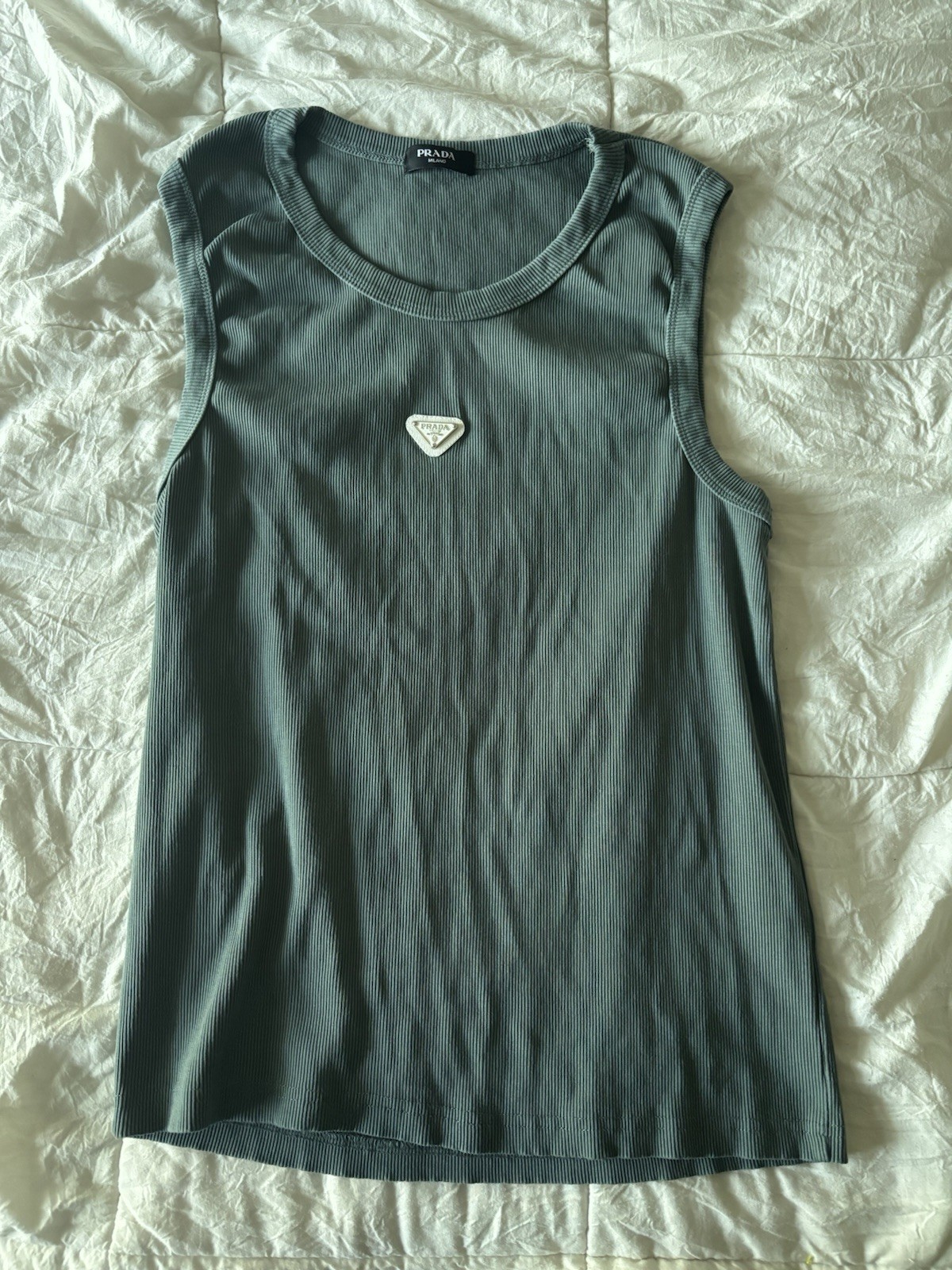 Prada Milano women’s ribbed green tank