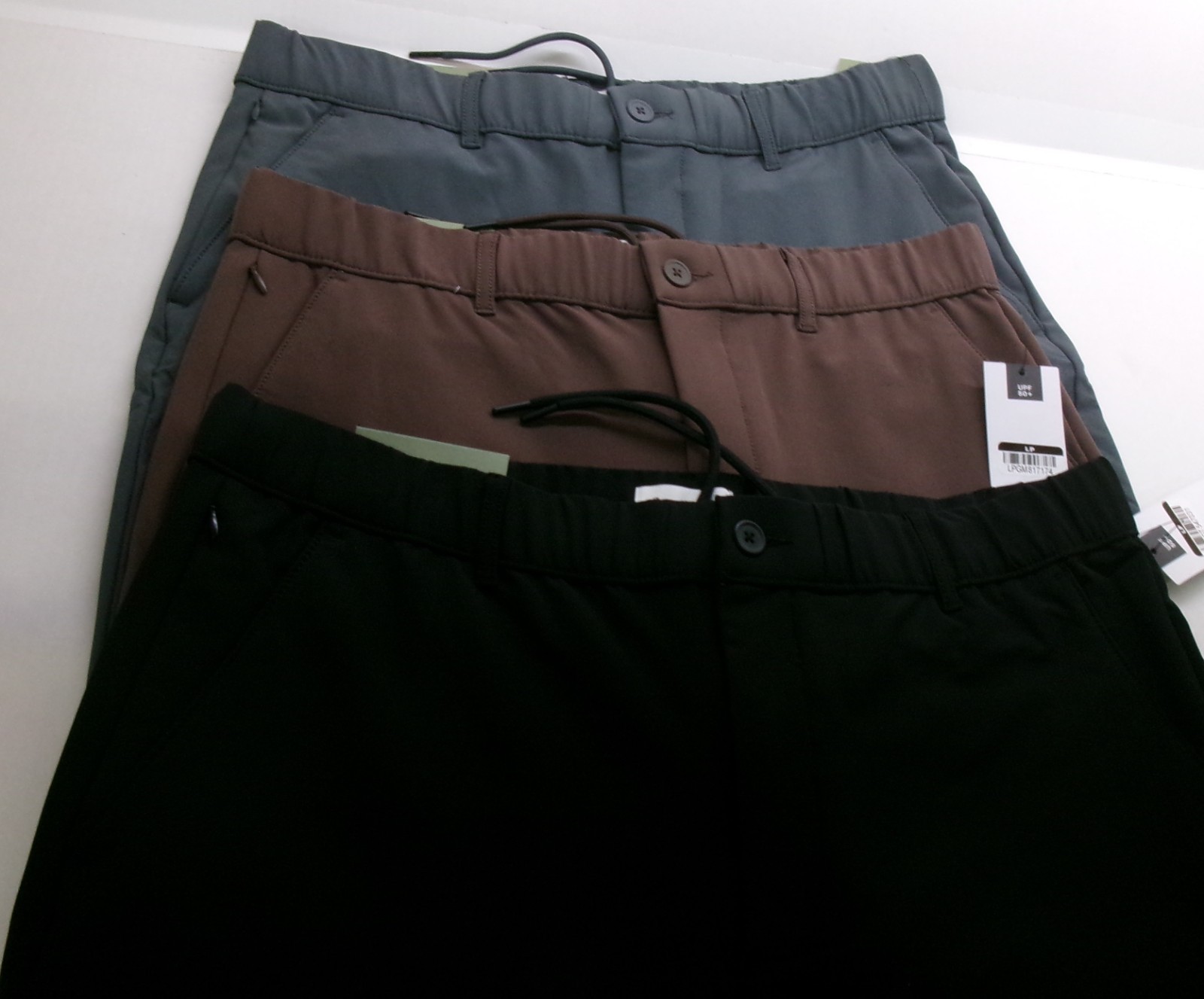 Tech Trousers Relaxed Fit/ Button Zipper Elastic & tie! Goodfellow & Co 3 colors