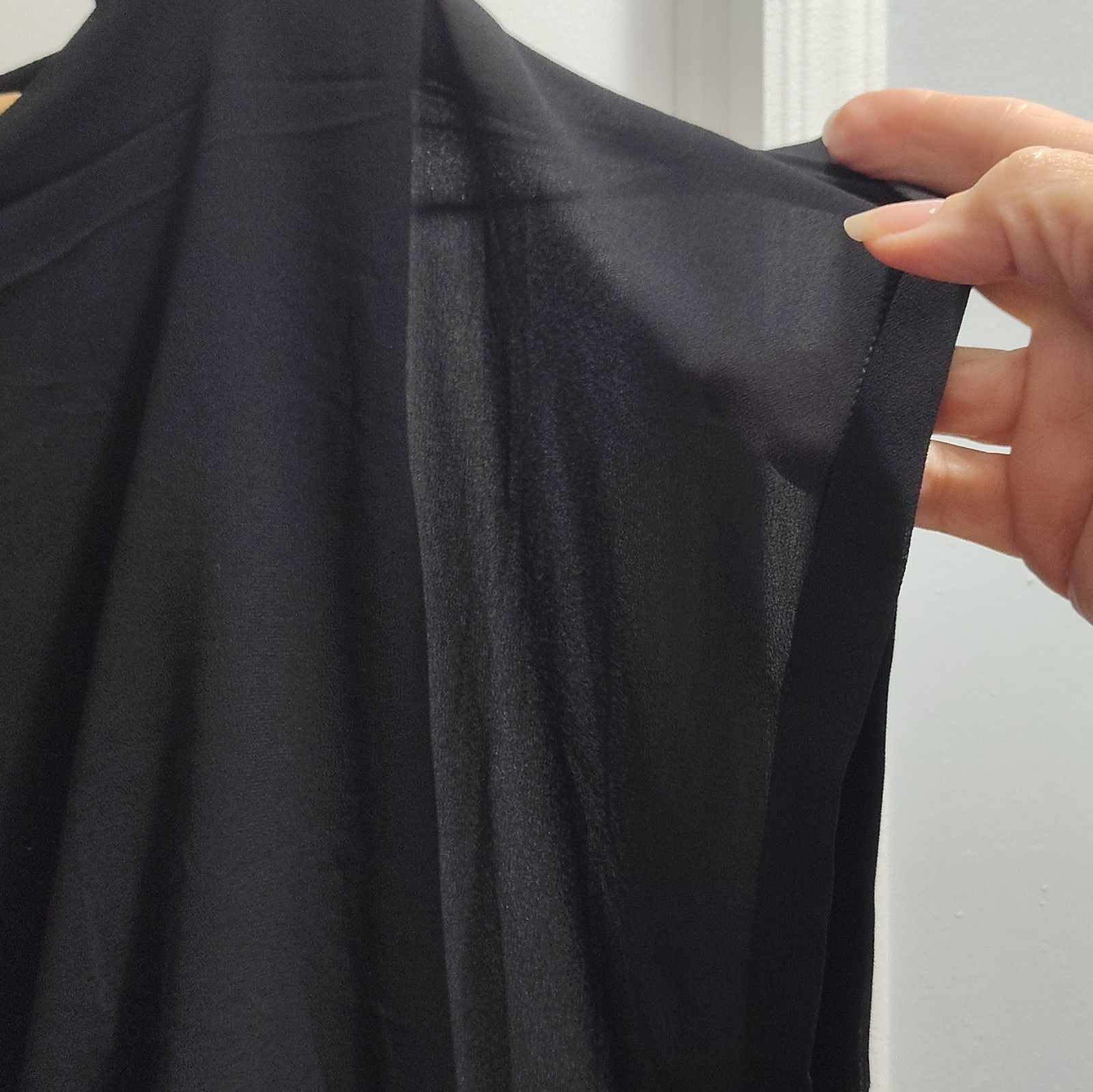 Joseph A. Women’s Black Solid Boat Neck Sheer Chiffon Batwing Pullover Blouse S