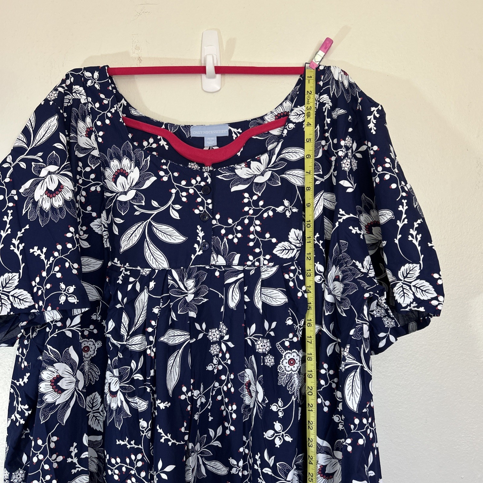 Only Necessities Sz 5x 38/40 Kaftan Gown House Dress Women’s Blue Floral Casual