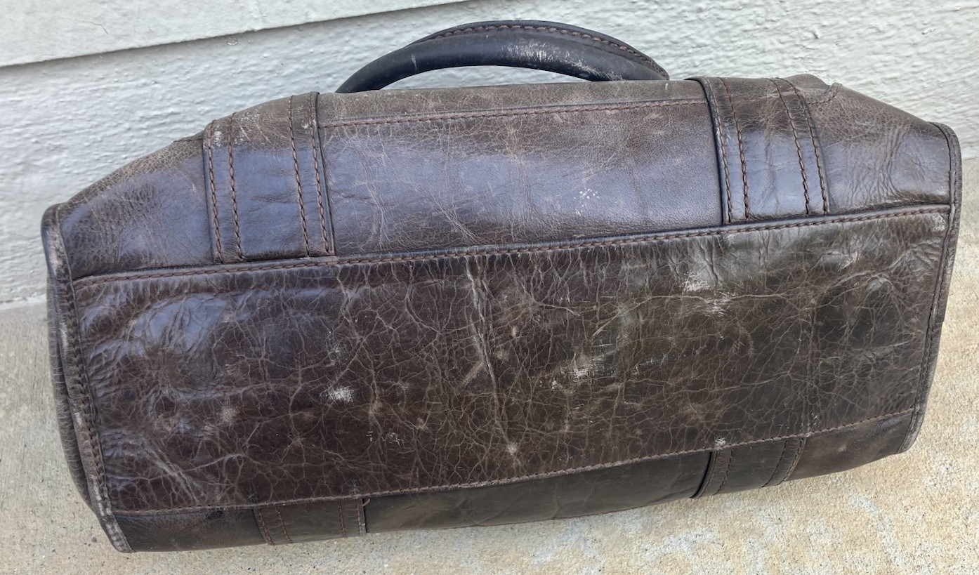 Frye Melissa Satchel Crossbody Shoulder Bag Slate Distressed Leather w/Dustbag