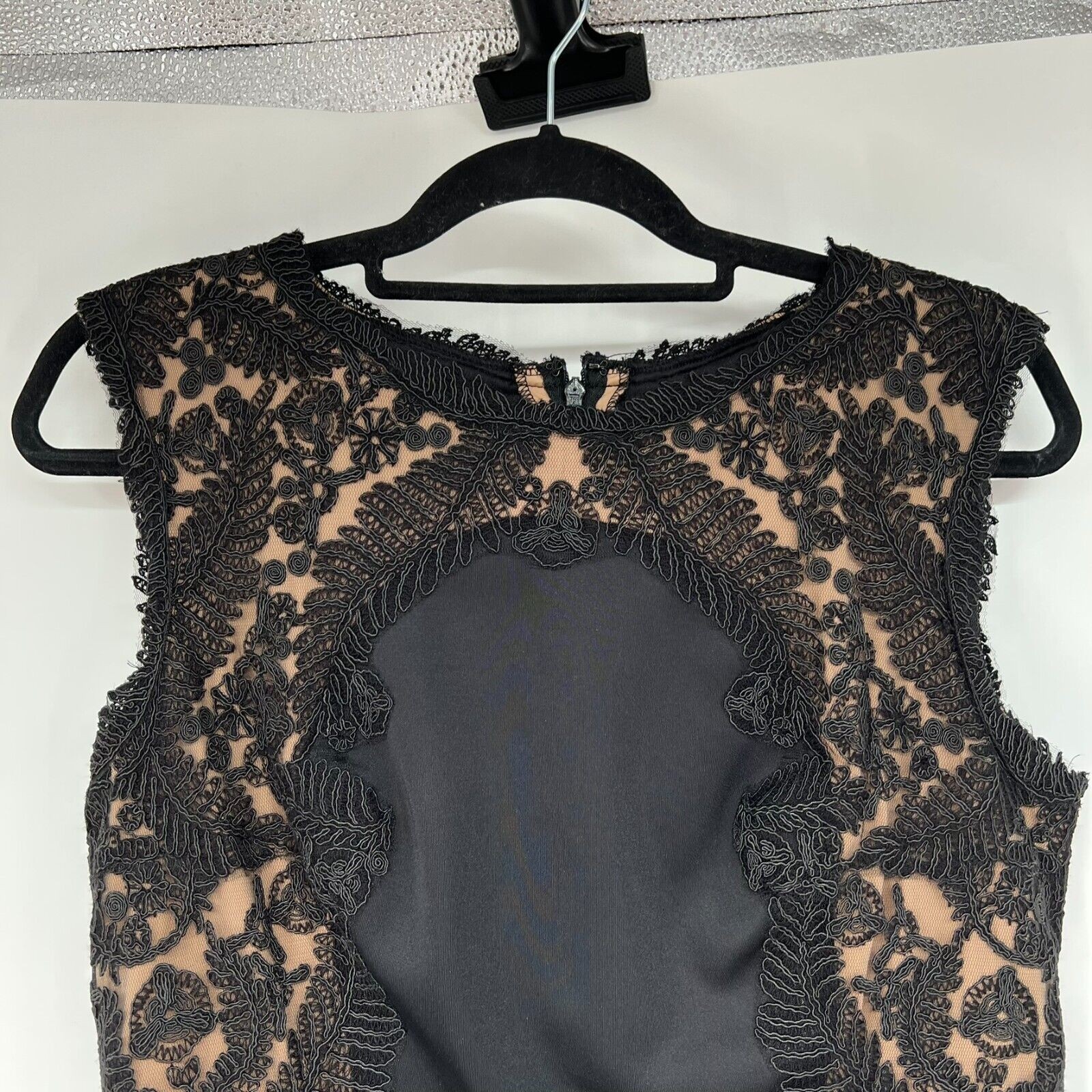 Tadashi Shoji Sheath Dress Women’s PXL Black Neoprene Lace Sleeveless ARL1794MXP