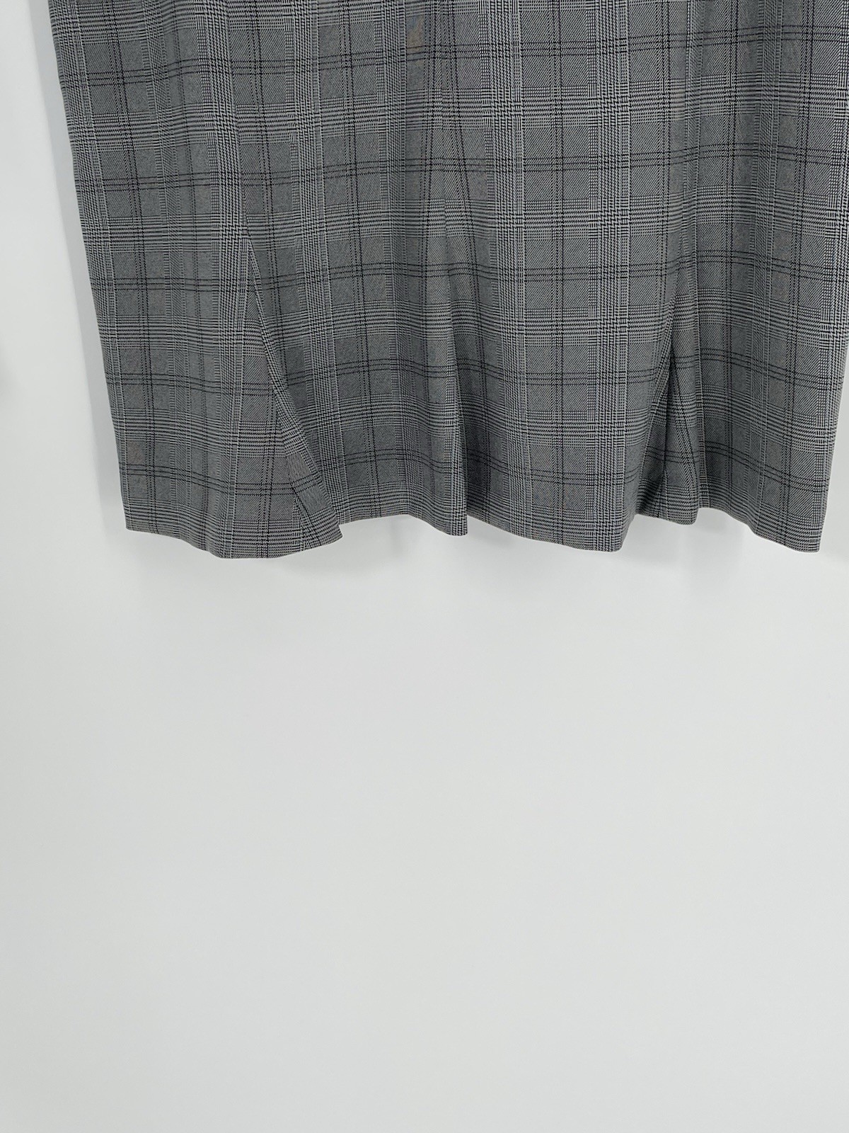 Evan Picone Womens 14P Skirt Suit Gray Window Pane Plaid Pattern One Button