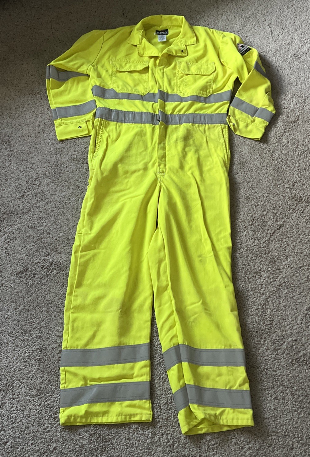 Bulwark Protective Apparel FR CAT 2/2112 Neon Yellow Safety Coverall Size 42