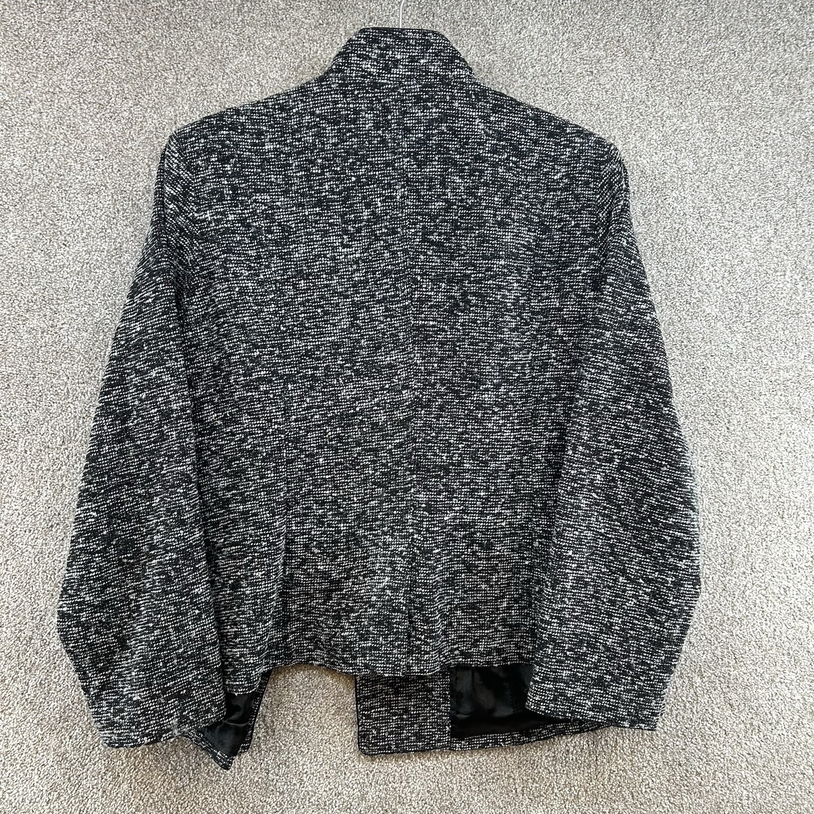 Dennis Basso Women’s Jacket Size 2X Black White Tweed Button Front Career