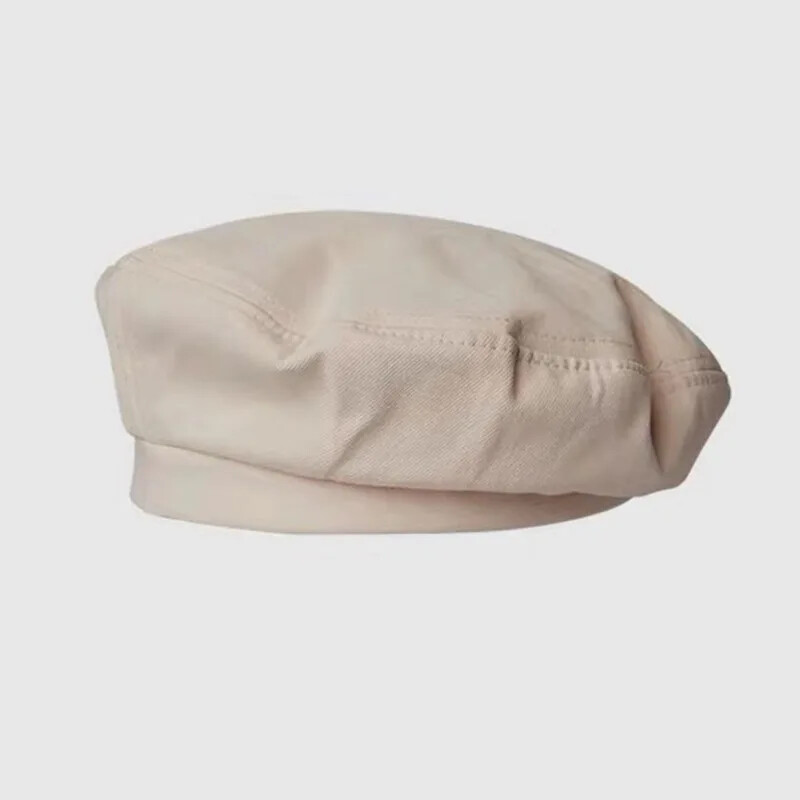 Cotton Berets Solid Vintage French Octagonal Forward Peaked Hats Painter Hat