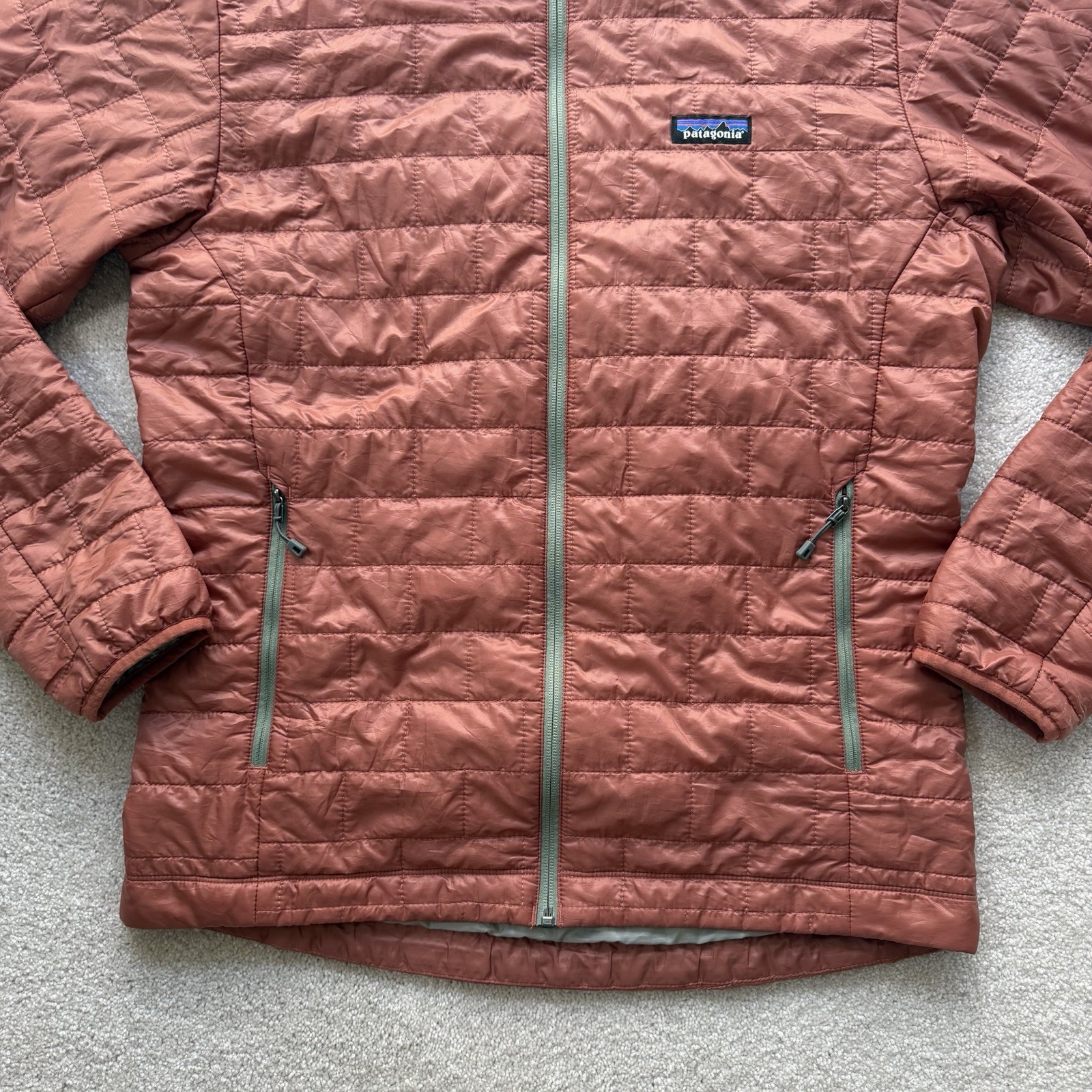 Patagonia Nano Puff Jacket Men’s Quilted Medium Burl Red Full Zip Outdoor 84212