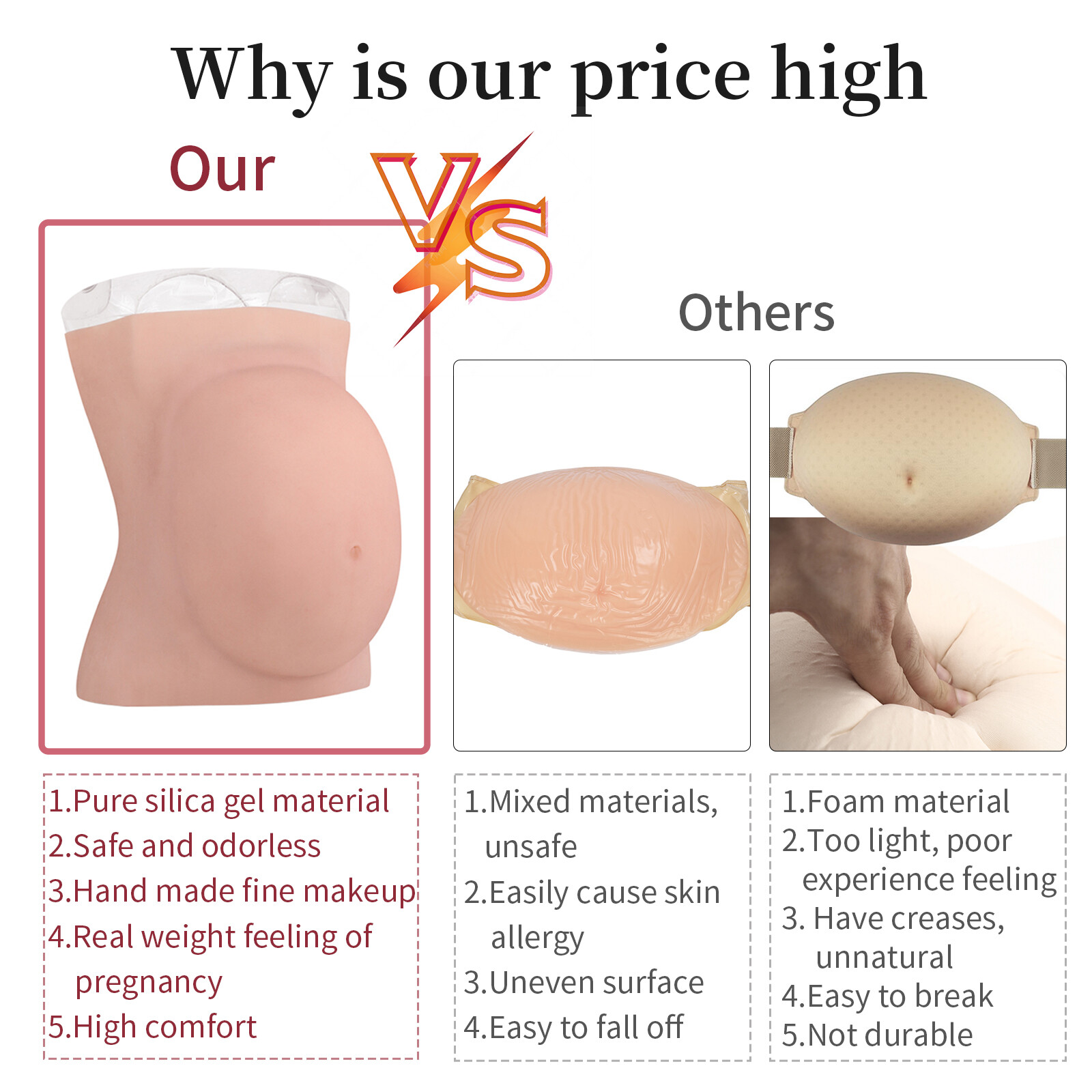 Silicone Pregnant Belly Artificial Belly Prosthetics Fake Pregnancy Belly Prop