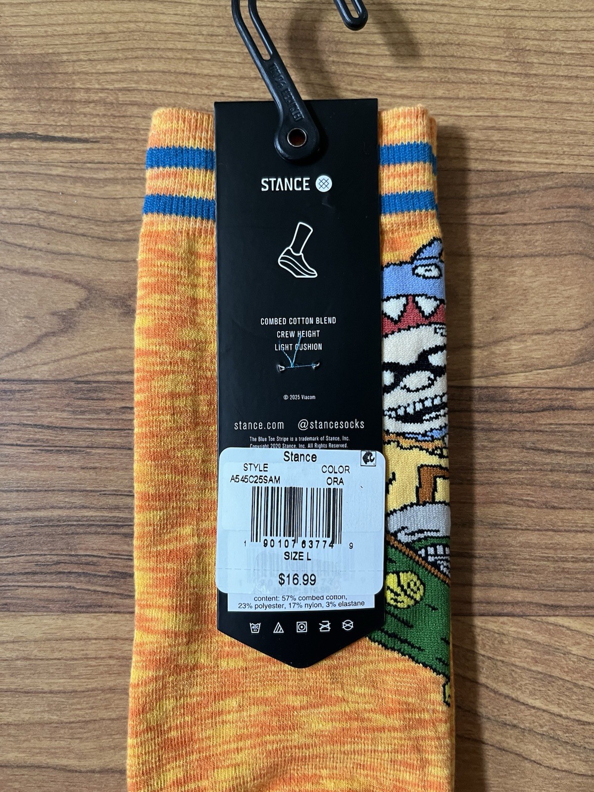 Stance X Rocket Power Sam And Twister Orange Crew Socks Brand New Size Large.
