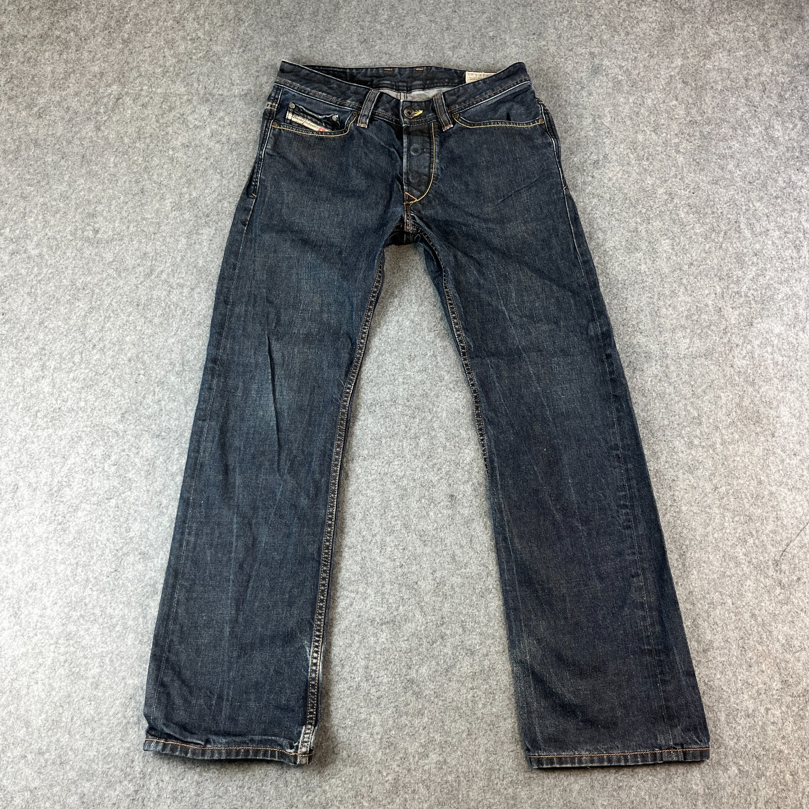 Diesel Viker Mens Jeans Straight 29 30 Dark Wash Blue Cotton Regular Fit
