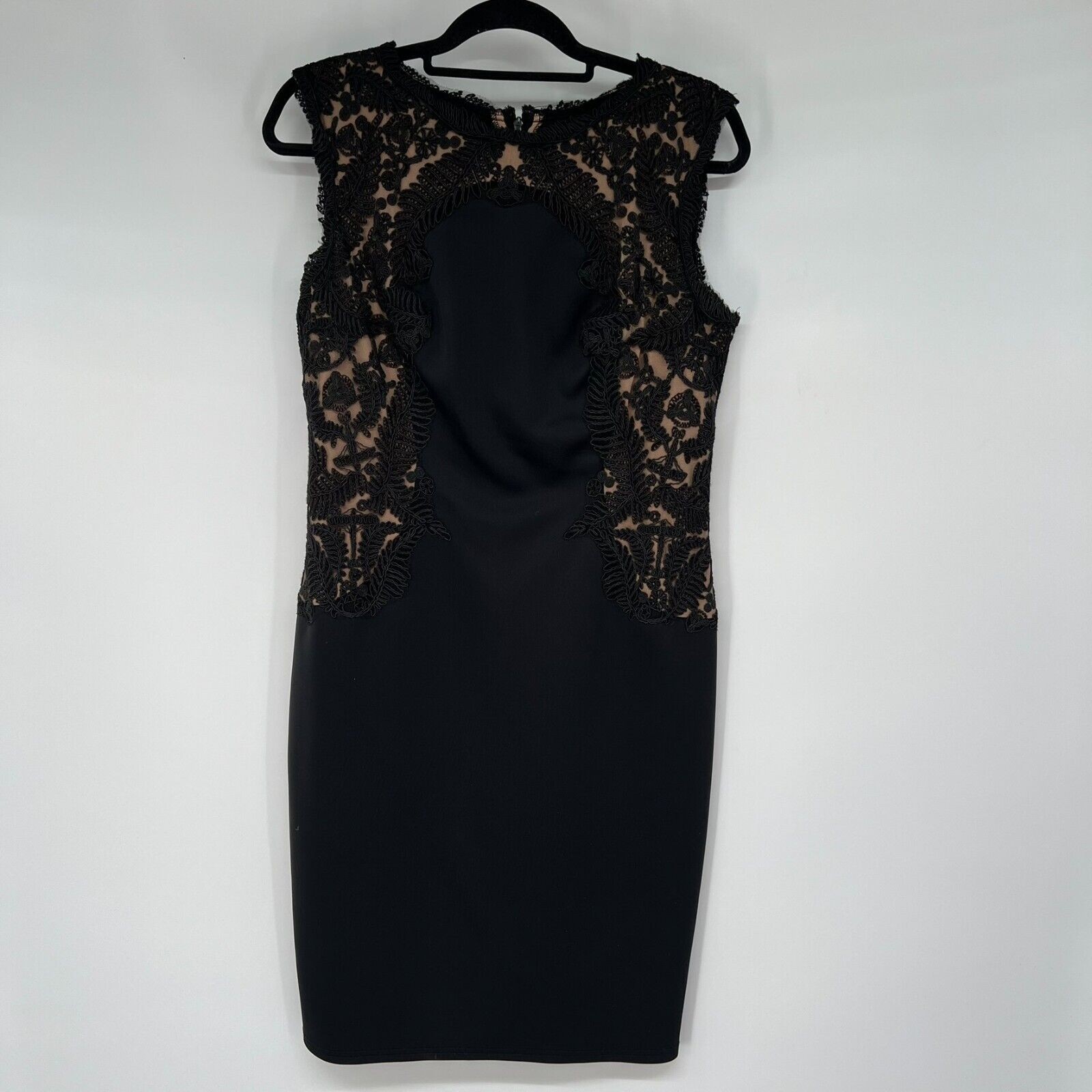 Tadashi Shoji Sheath Dress Women’s PXL Black Neoprene Lace Sleeveless ARL1794MXP
