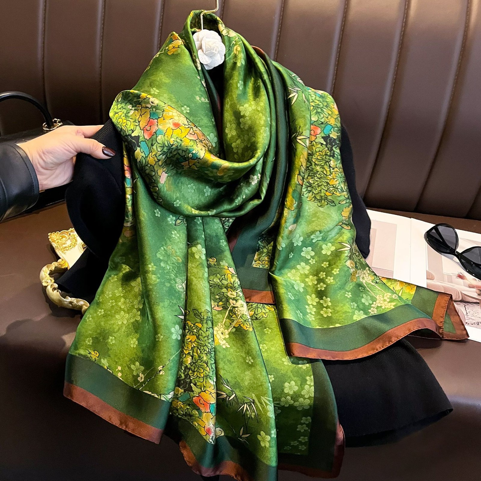 New Authentic Chinese Style Long Scarf Shawl Scarves Wrap Silk Print Wrap Scarf