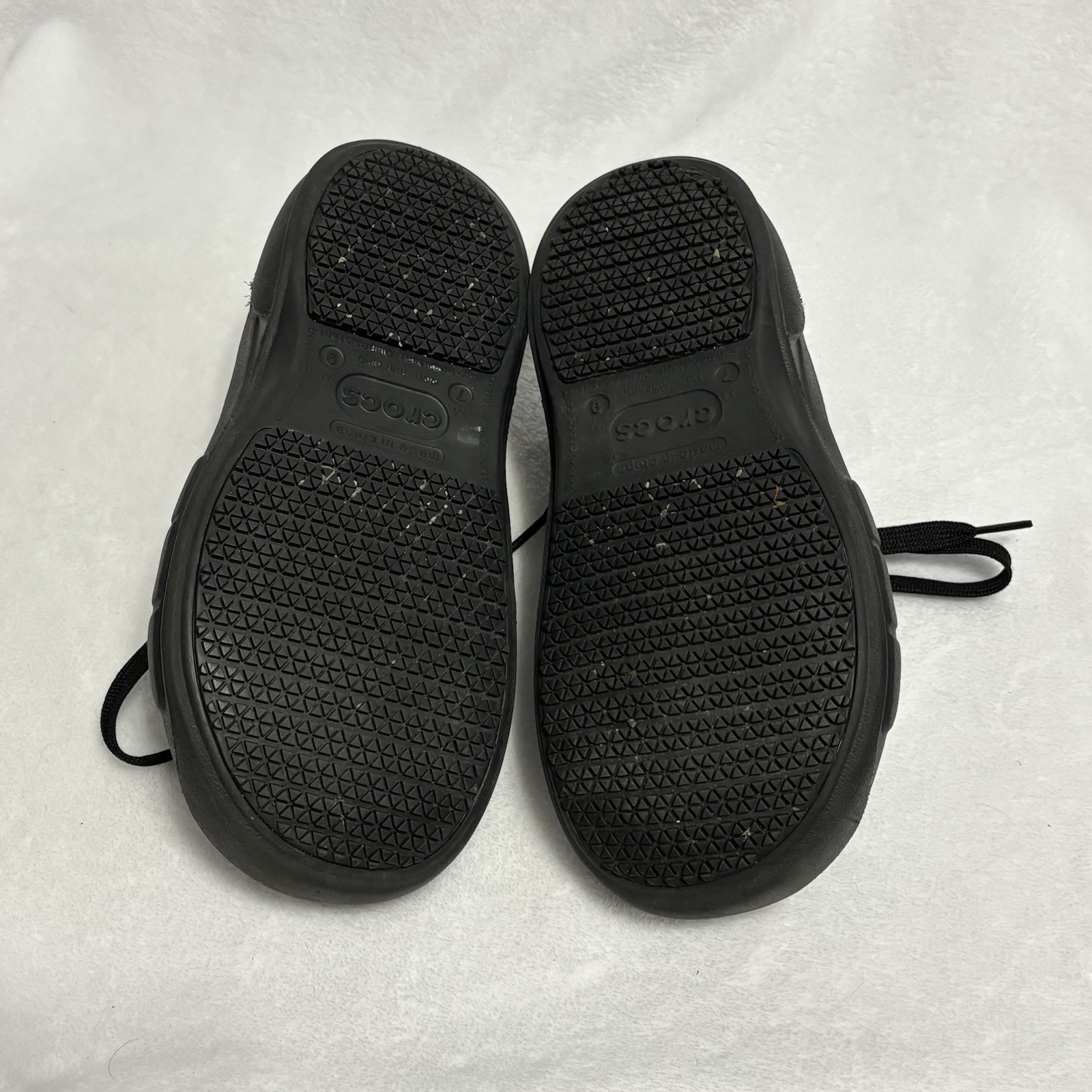 Crocs Velocity Lace Up Work Shoes Black Slip Resistant M7 W9