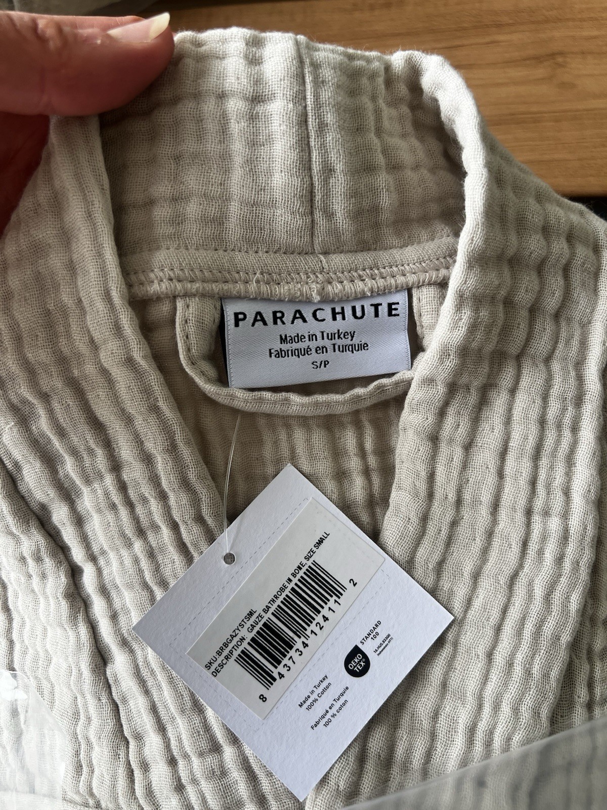 Parachute Cotton Gauze Bathrobe Bone NWT Womens S